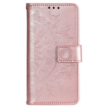 CoverKingz Handyhülle Hülle für Samsung Galaxy S22 5G Handyhülle Flip Case Cover Etui 15,2 cm (6 Zoll), Klapphülle Schutzhülle mit Kartenfach Schutztasche Motiv Mandala