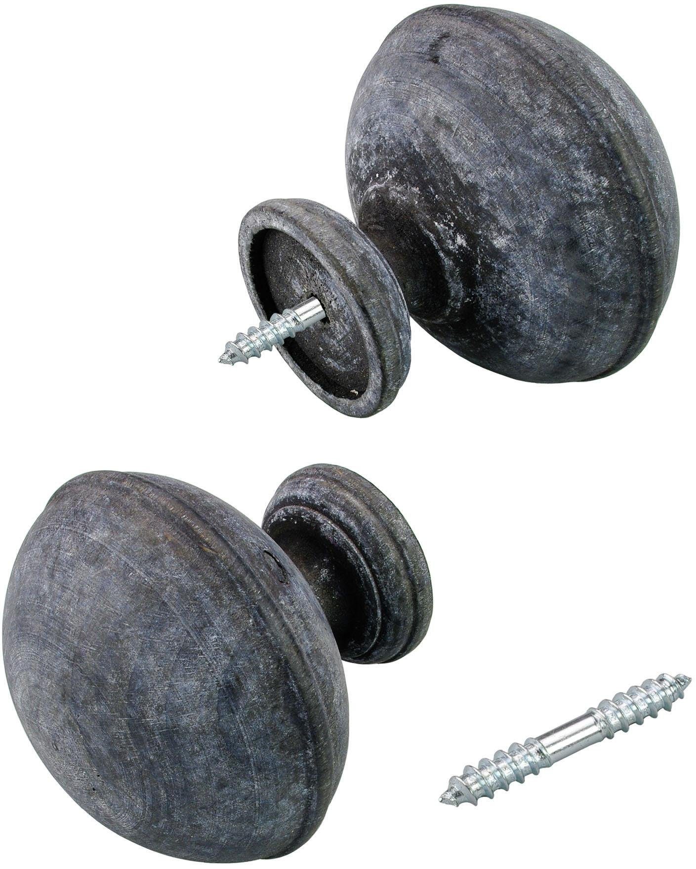 Liedeco Gardinenstange Terra Klingel, Ø 28 mm, 1-läufig, Fixmaß, verschraubt, Holzwerkstoff