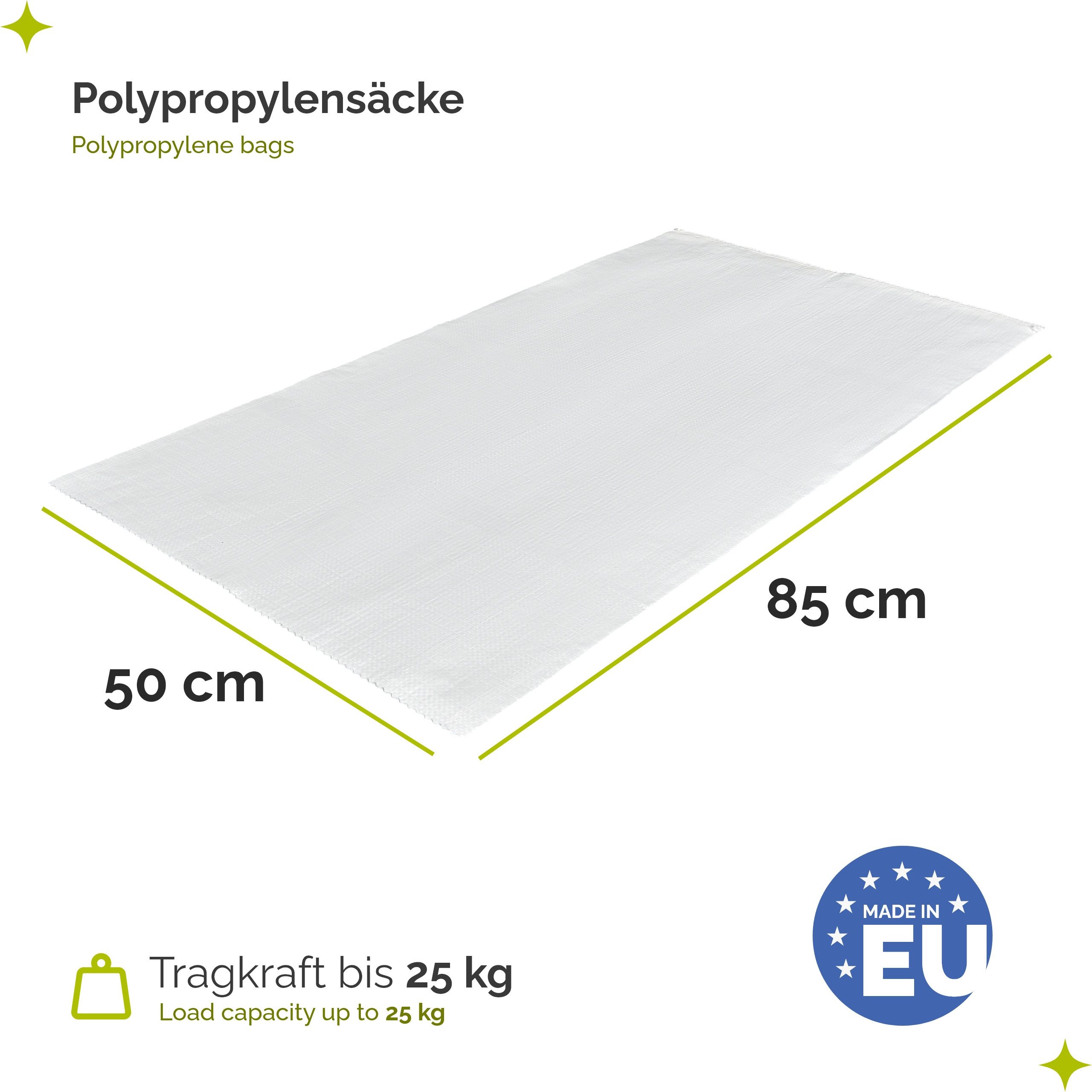 Garronda Gewebesack Polypropylensack für Sand, Lagerung, reißfest, 25 und 50 kg GD-0161, vielseitig einsetzbar: Gewebesäcke Gartensack Hochwasserschutz – Bild 2 von 5