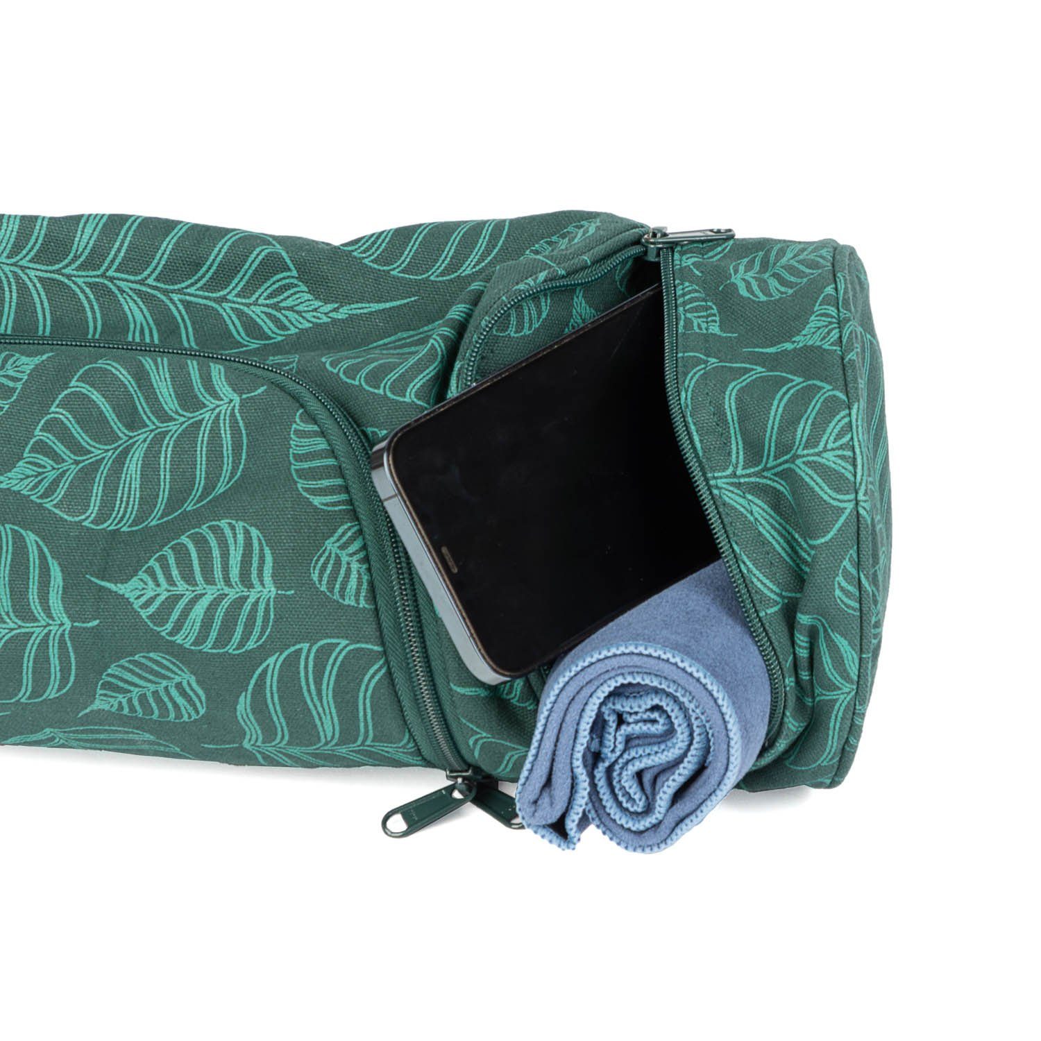 bodhi Yogatasche Yogatasche ASANA BAG COTTON 60 cm, Bodhi Leaves, deepgreen – Bild 4 von 5