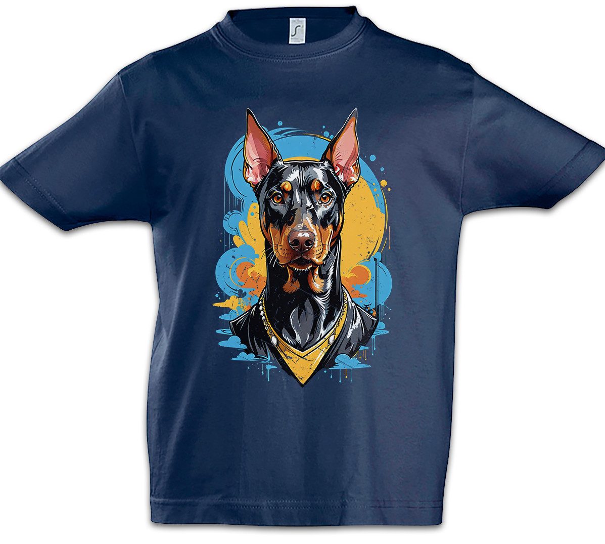 Print-Shirt Dobermann Art Kinder T-Shirt Wachhund Hundesport Doberman Pinscher