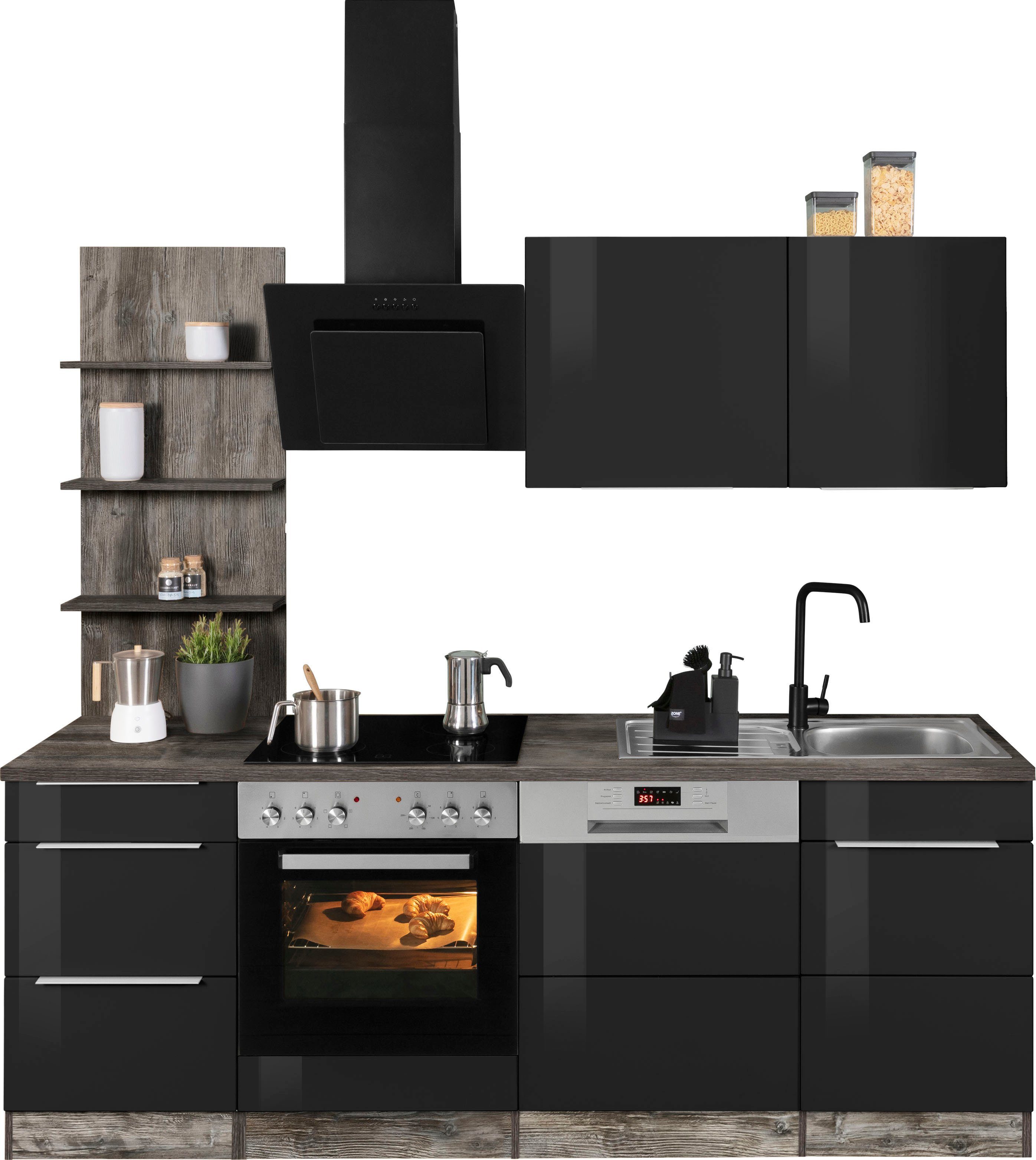 KOCHSTATION Küchenzeile KS-Brindisi, Breite 220 cm, wahlweise mit E-Geräten günstig online kaufen