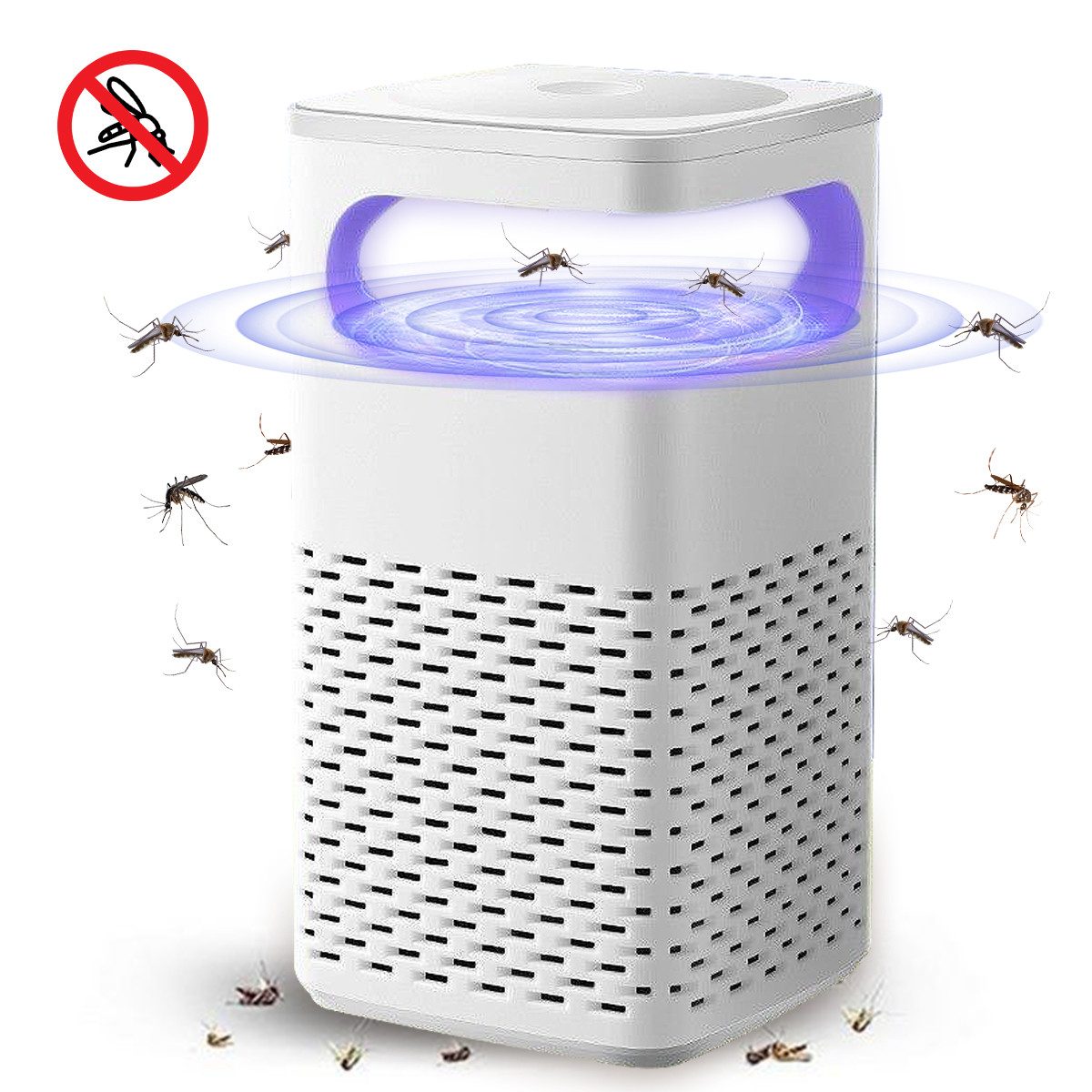 Insektenvernichter Insektenfalle 360° Lichtwellen Mückenfang Inhalationsfalle Geräuschlos