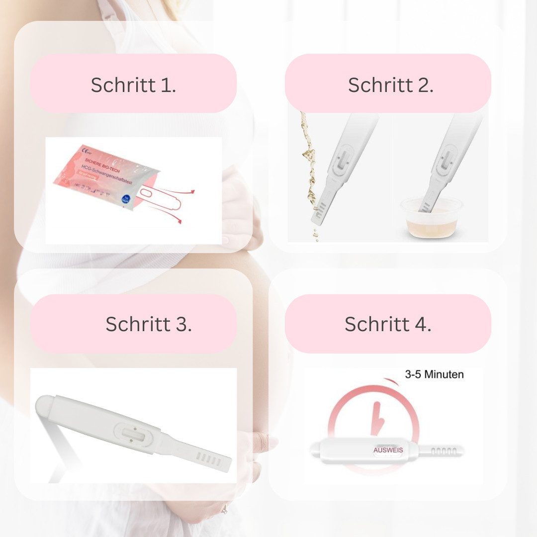 Safecare Bio-Tech Schwangerschaftstest Frühtest - 25 miu/ml Ultra Empfindlich HCG Midstream Urin Teststreifen, Schnelltest, 3-tlg., Urin-Test, Schnelles Ergebnis, einfache Handhabung, hohe Genauigkeit