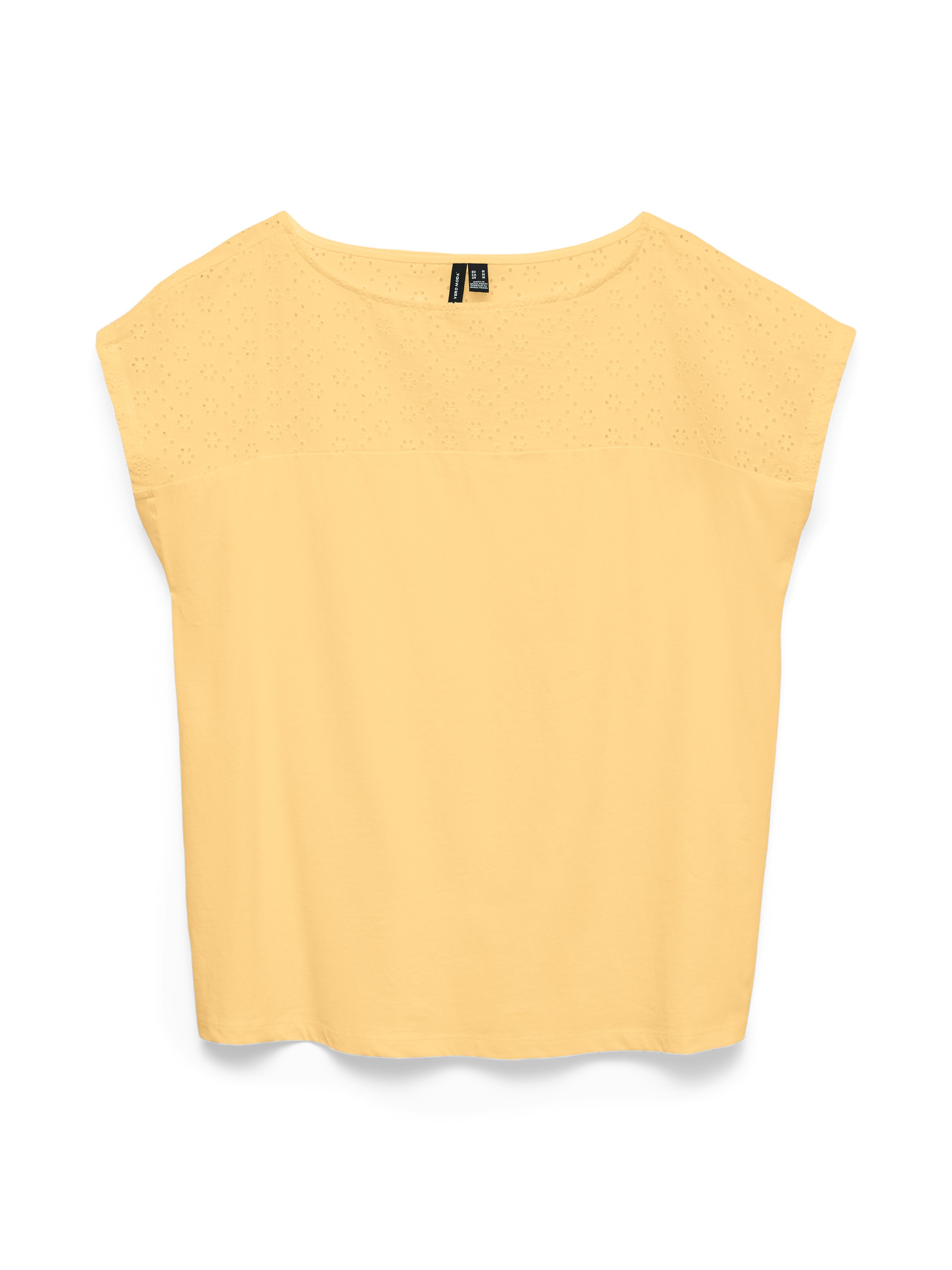 Vero Moda Spitzentop VMJANNI CS BOAT NECK TOP JRS GA Baumwolle