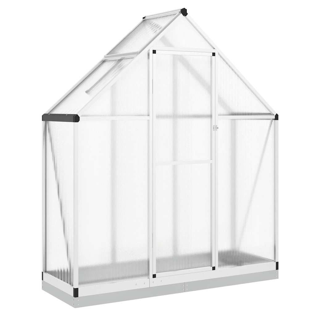 vidaXL Gewächshaus Gewächshaus mit Fundamentrahmen Silbern 169x58x202cm Aluminimum