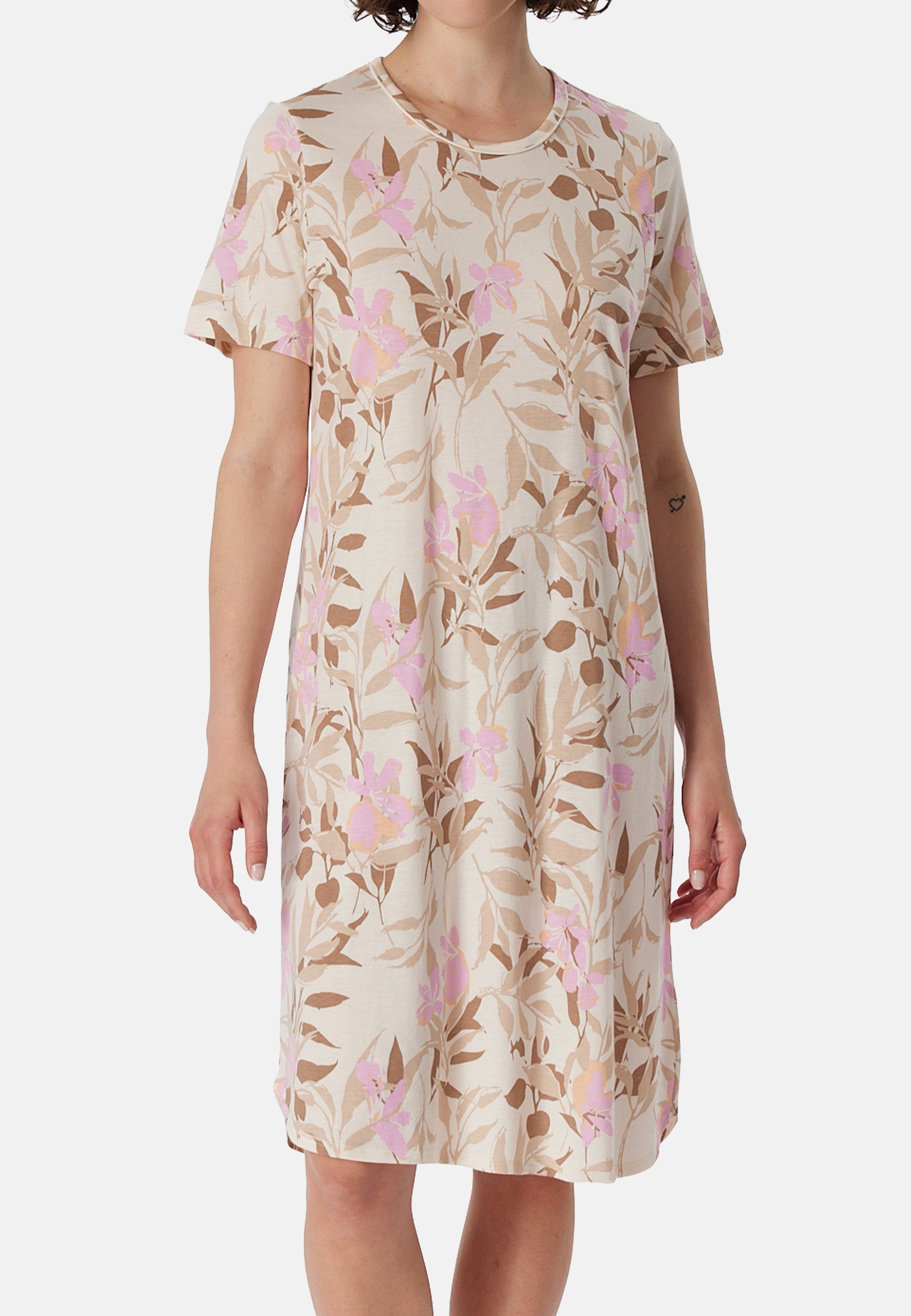 Schiesser Nachthemd Comfort Nightwear (1-tlg) Nachthemd - Atmungsaktiv - Gesamtlänge 100 cm, Lockerer Schnitt