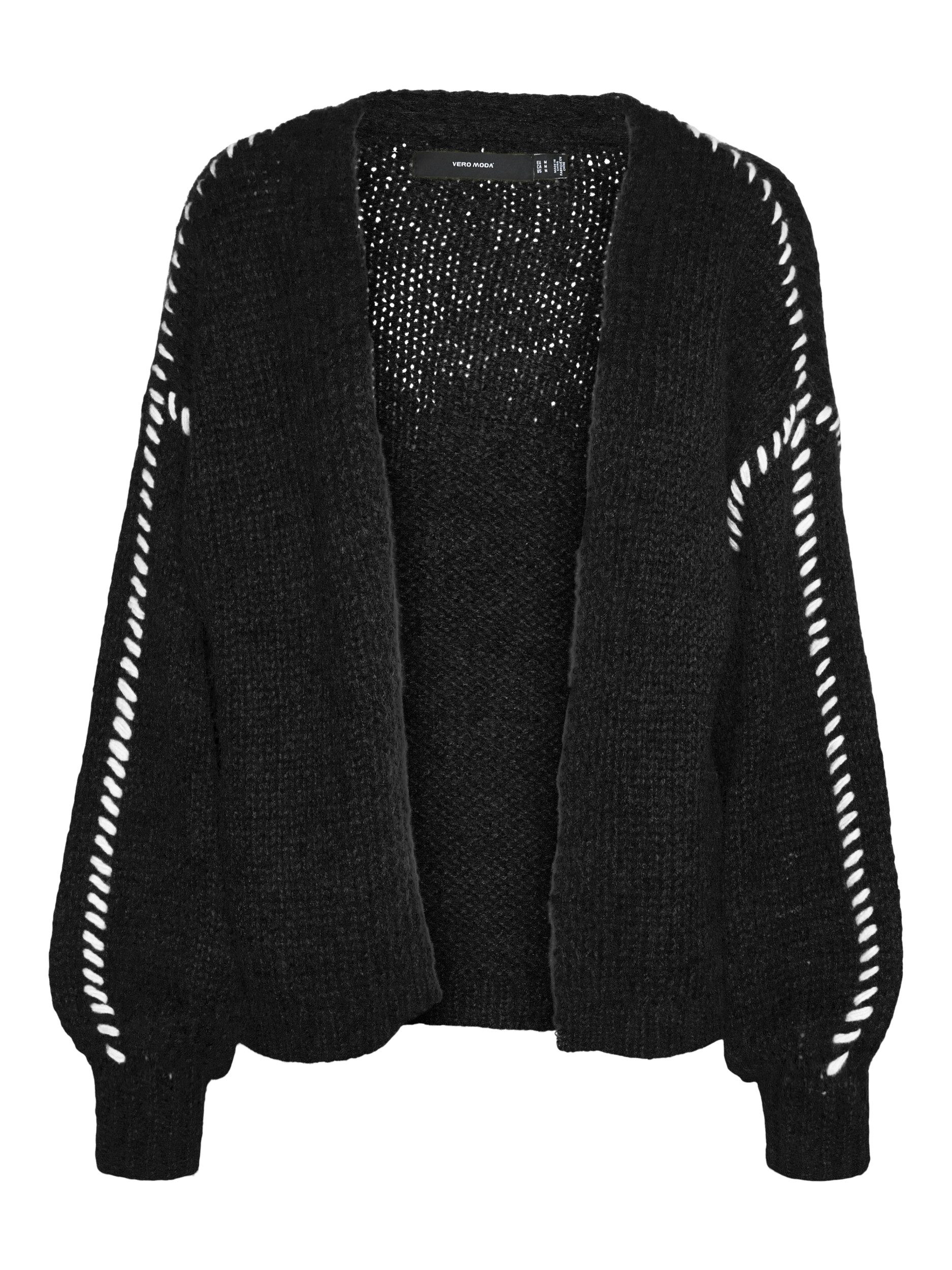 Vero Moda Strickweste VMFENG LS V-NECK CARDIGAN GA BOO Black/FOREVER
