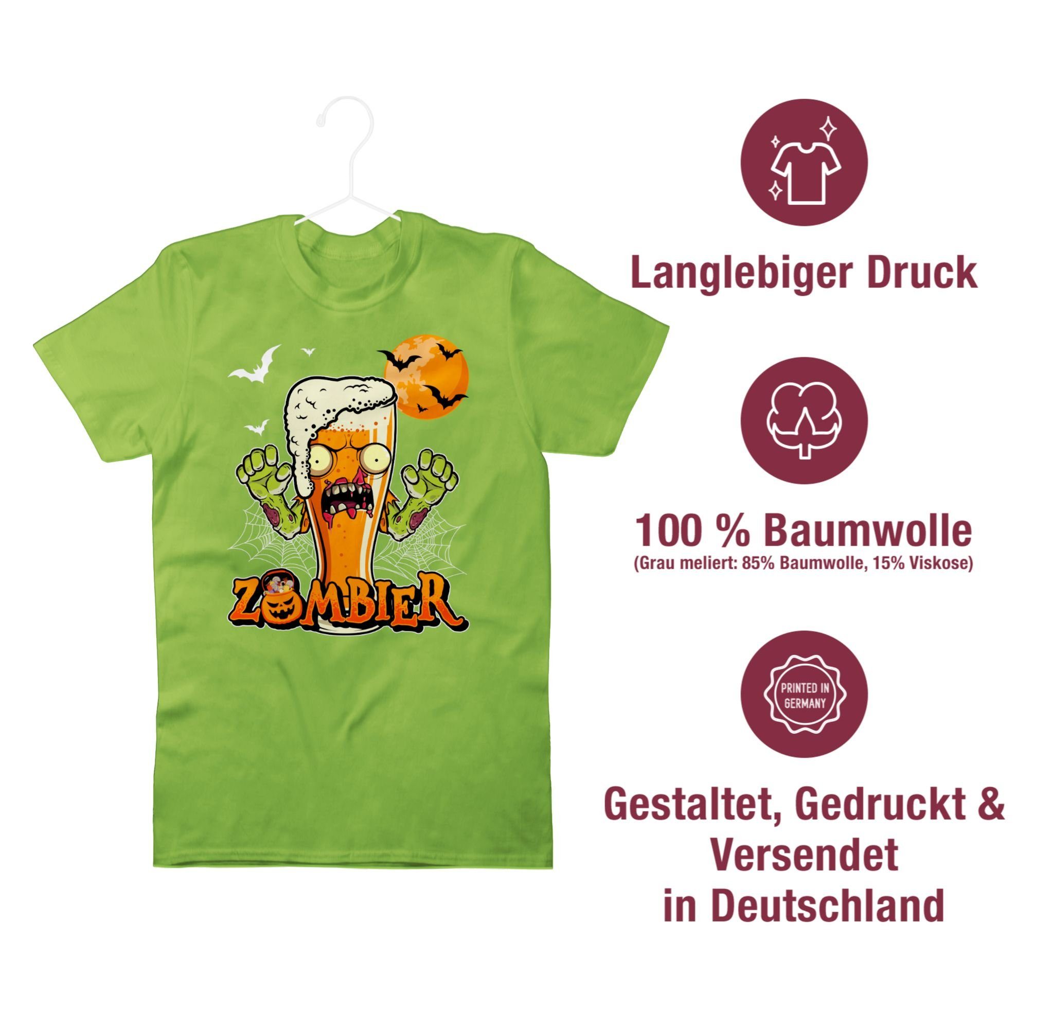 Shirtracer T-Shirt Zombier Bier Zombie Halloween Lustige Geschenke Hopfen Halloween Kostüme Herren