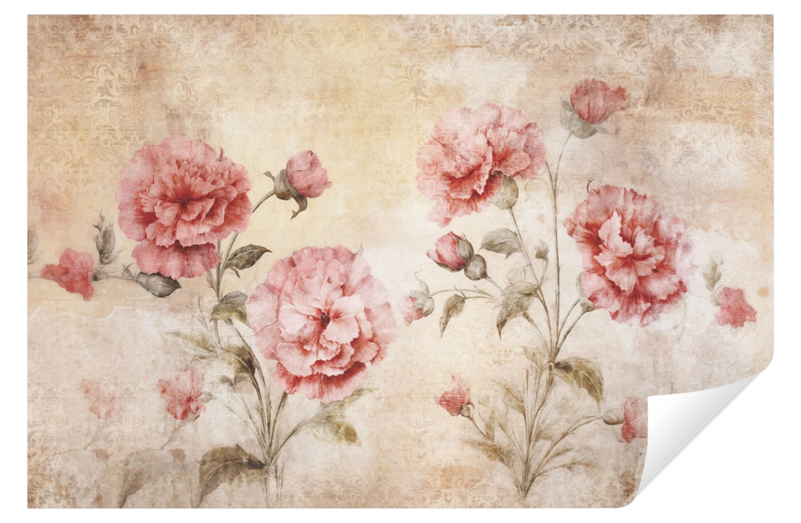 Wallarena Fototapete Blumen Beton Vlies Tapete Wohnzimmer Schlafzimmer Wandtapete, Glatt Vlies Struktur Vinyl, Vintage, Tapete inklusive Kleister Vliestapete Motivtapete