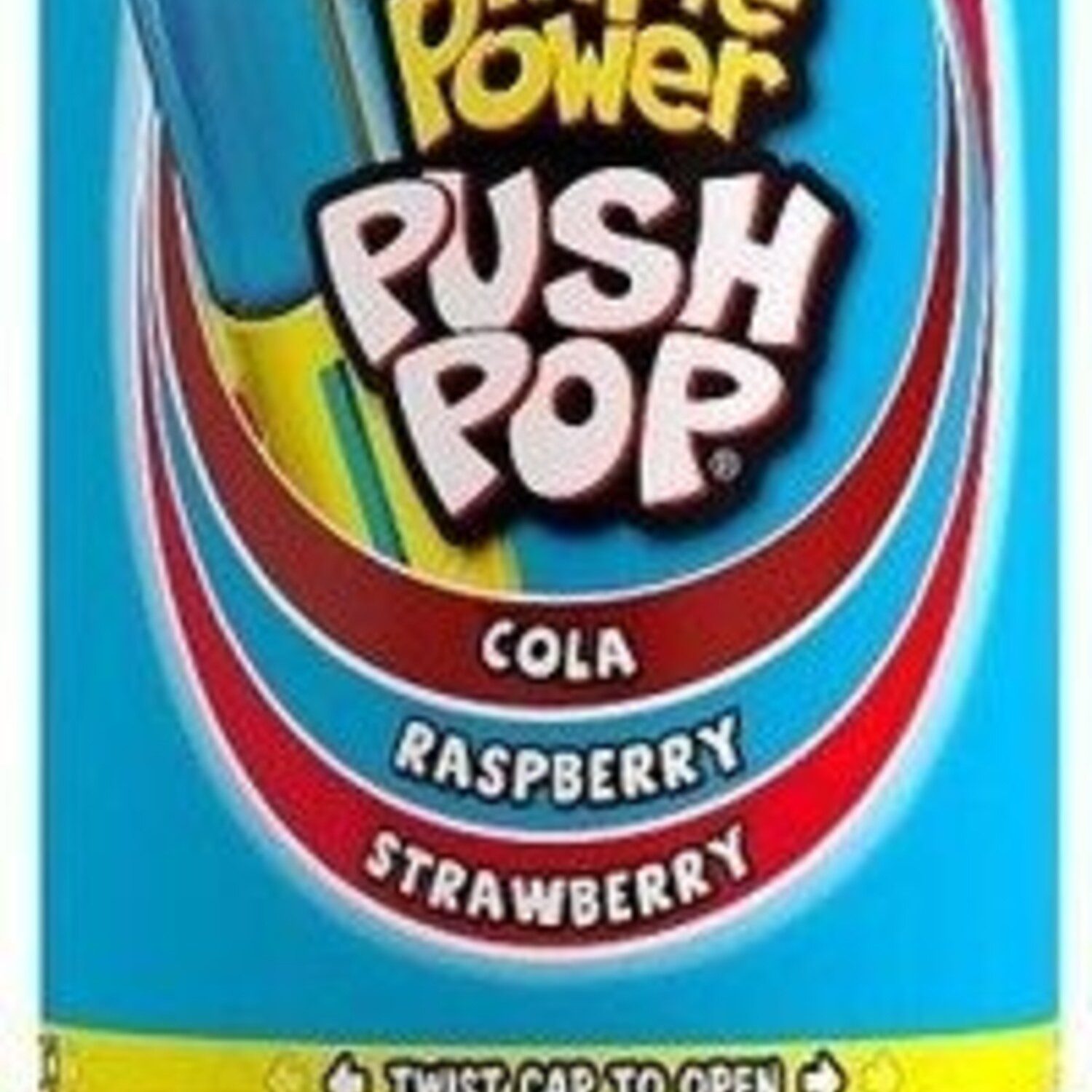 Süßigkeit, 1 x 34 g, Triple Power Push Pop – Cola, Raspberry & Strawberry