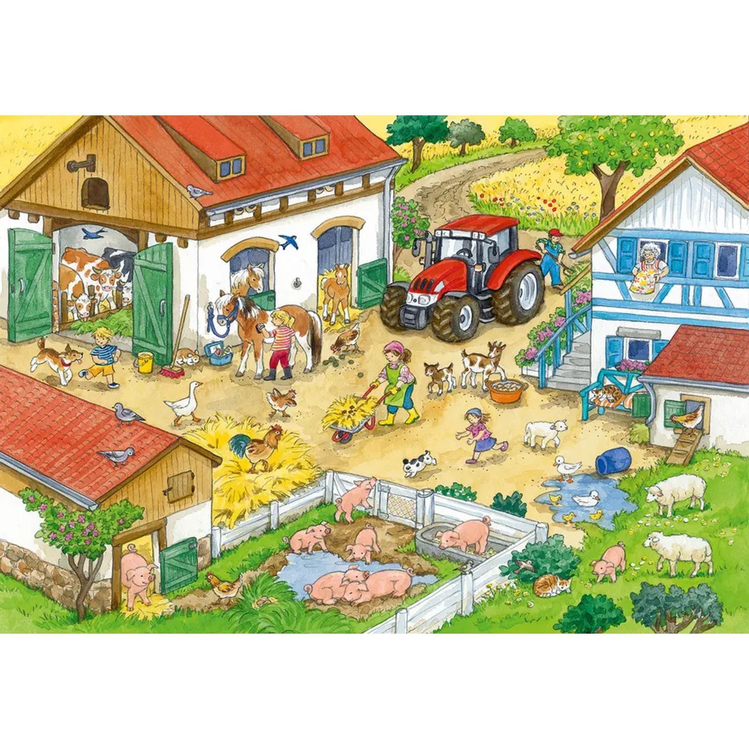 Ravensburger Puzzle Kinderpuzzle 2x24 Teile - Fröhliches Landleben, 24 Puzzleteile