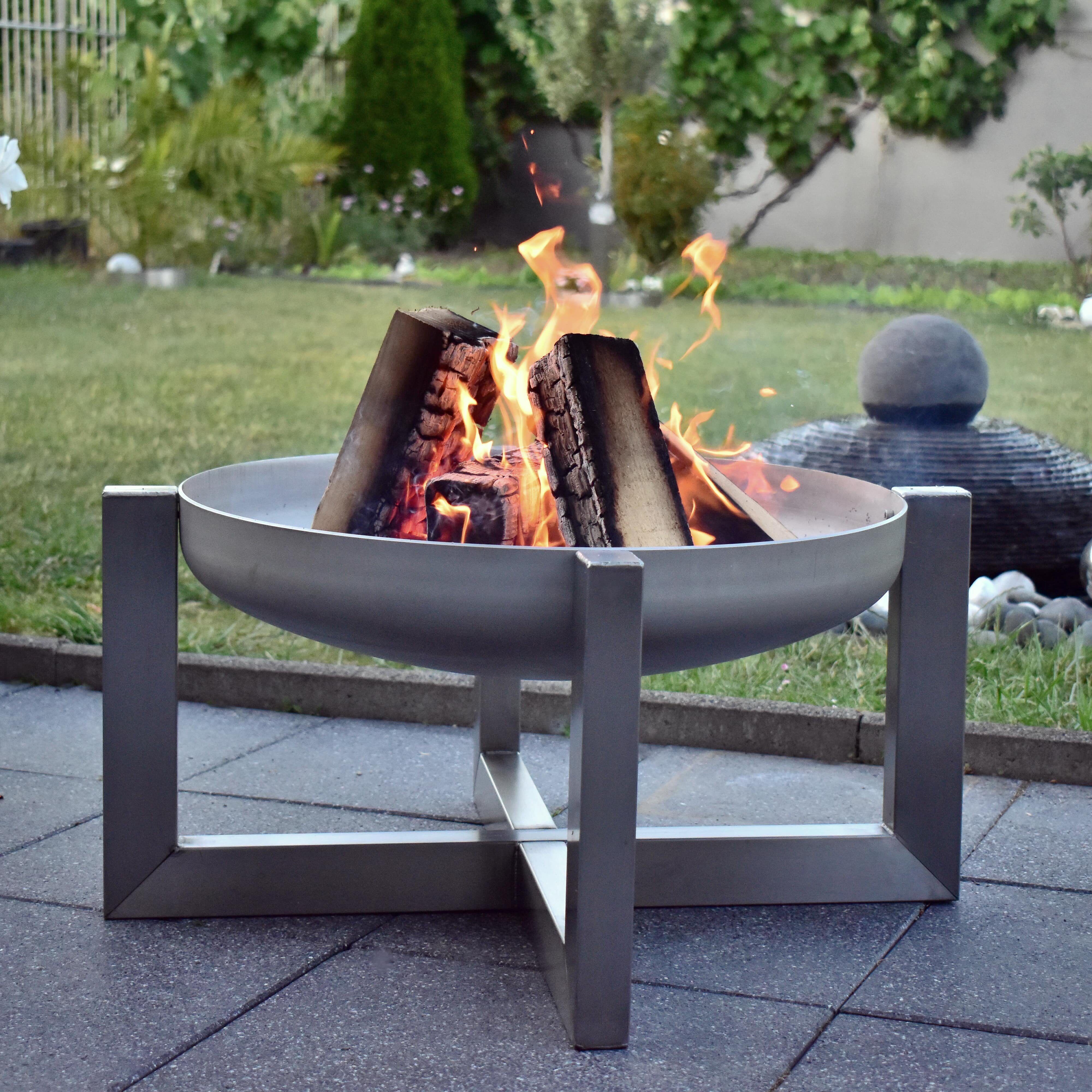 Stahlkunst Feuerschale Designer Edelstahl Feuerschale Exzentrik, (deutsche Wertarbeit), aus hochwertigem 3 mm V2A Edelstahl