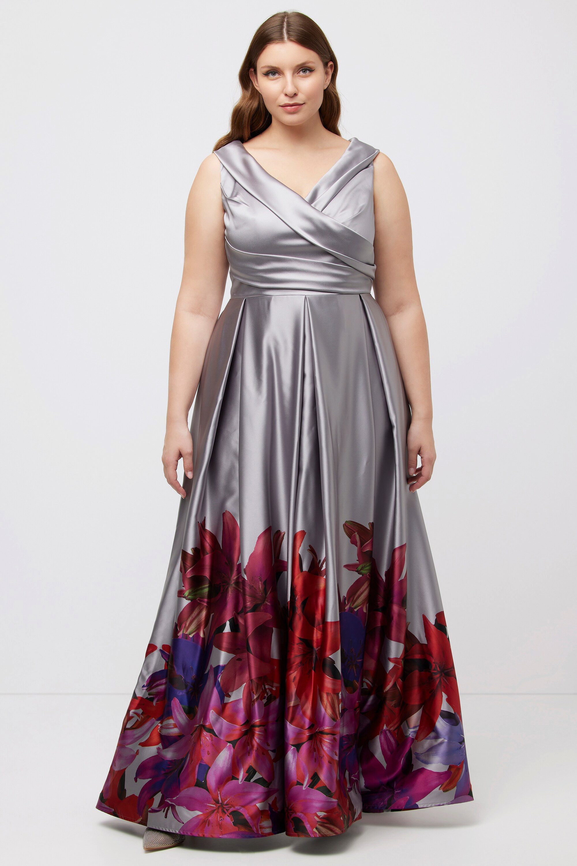 Ulla Popken Abendkleid Abendkleid Bordüre A-Linie günstig online kaufen