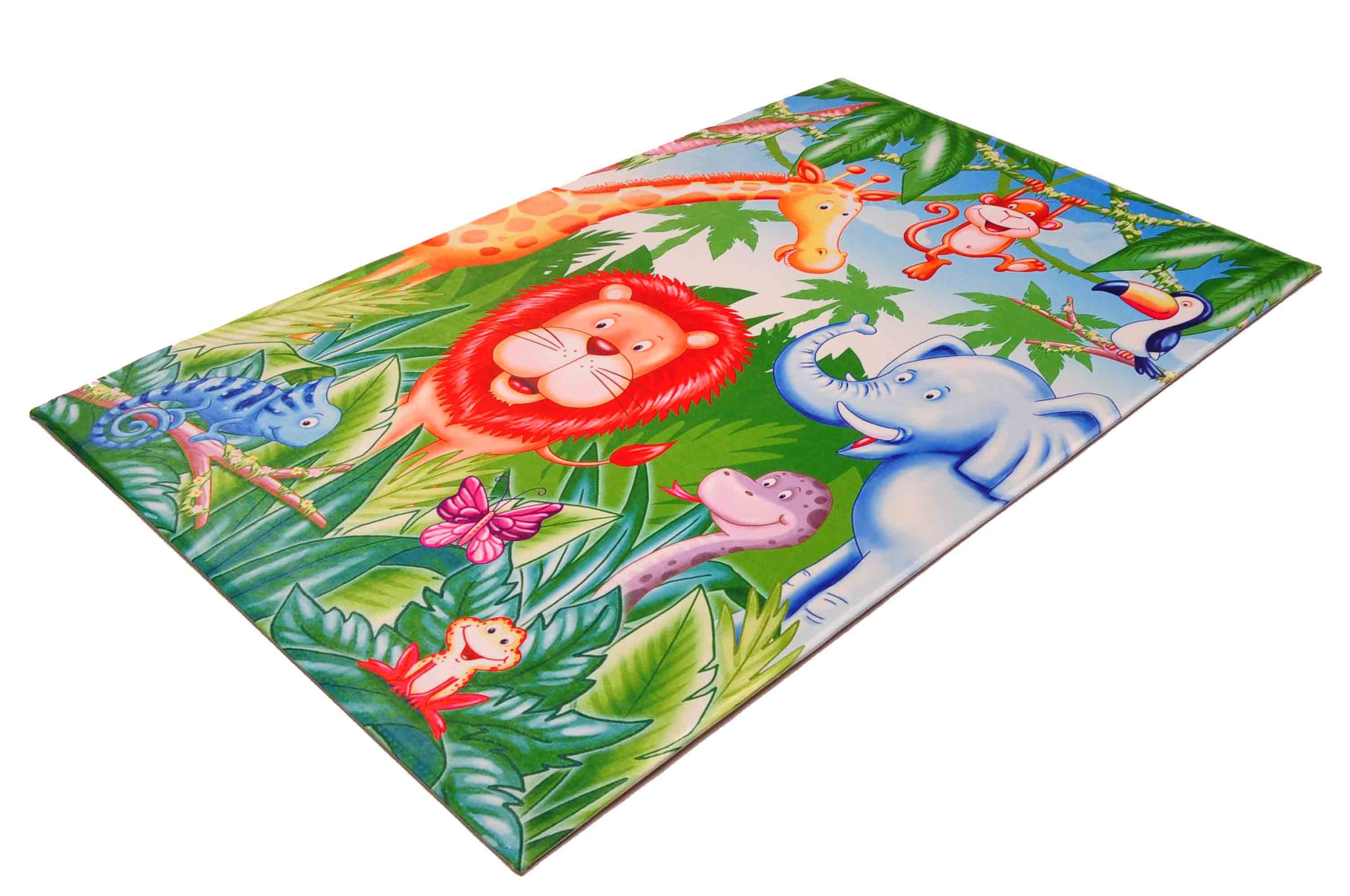 Böing Carpet Kinderteppich Dschungel Tiere 100x160cm, rechteckig