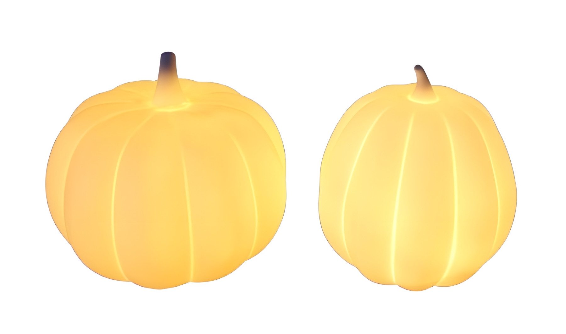 Dekoleidenschaft LED-Dekofigur Kürbis "White" aus Porzellan, weiß mit LED Beleuchtung, Halloweendeko (2 St., im Set), Ø 14 + 18 cm, Leuchtkürbis, Leuchtdeko, Herbstdeko, Dekokürbis
