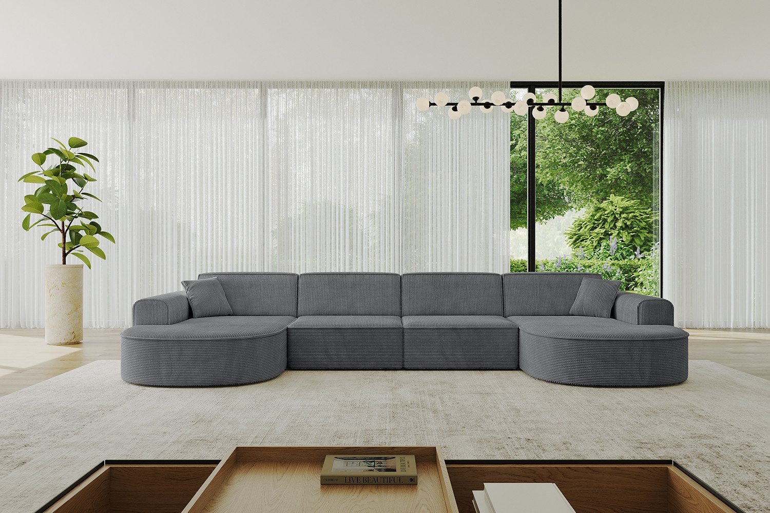 ALTDECOR Wohnlandschaft MARI-U2, Sofa Praktische Bequeme Funktionsecke Couch U-Form Eckcouch, Corner Sofa U-Form Vielseitige Sofa Wohnlandschaft Wohnzimmer