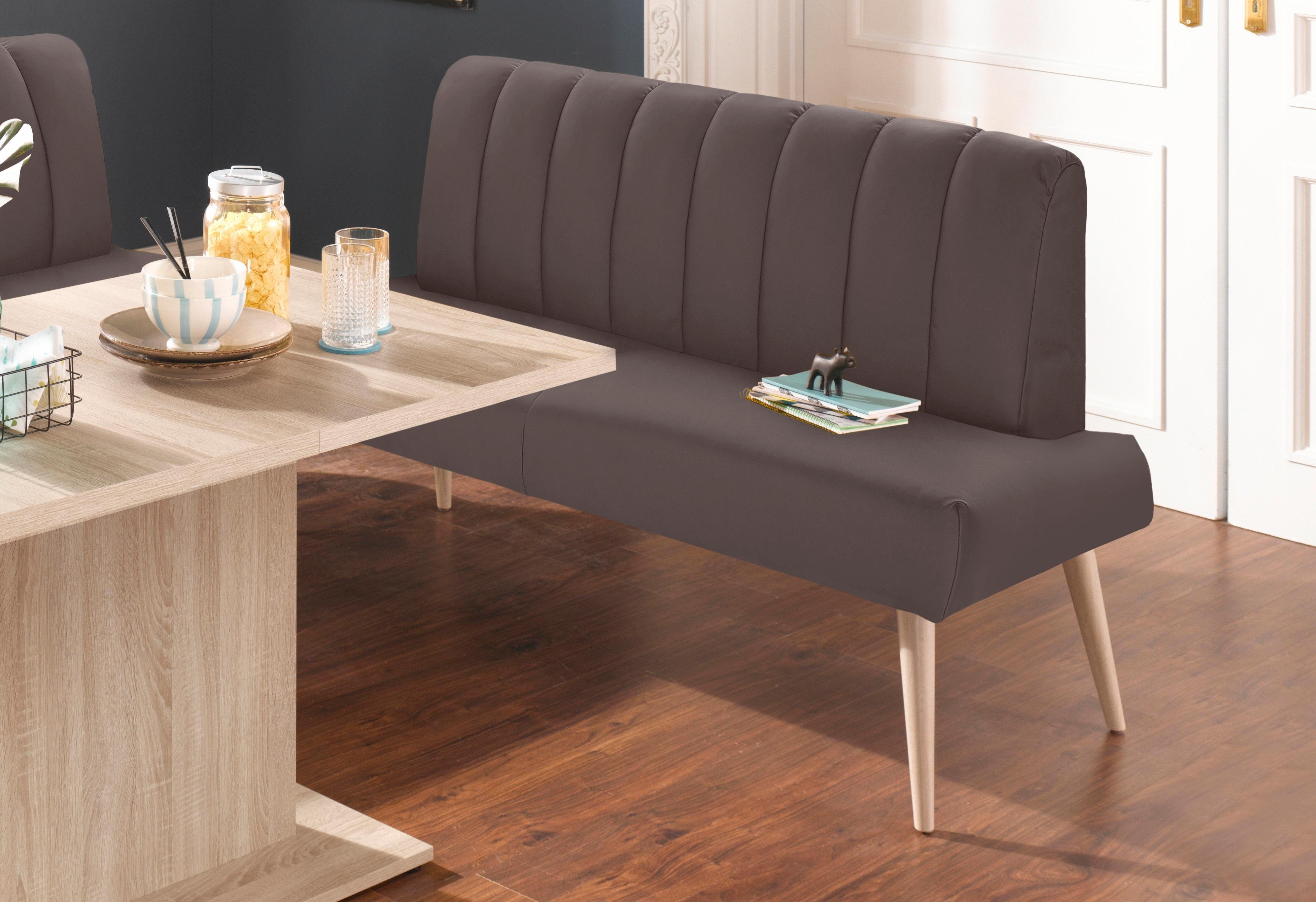 exxpo - sofa fashion Sitzbank Costa, moderne Rückensteppung, bequem und elegant, hoher Holzfuß, hochwertige Detailverarbeitung, Frei im Raum stellbar