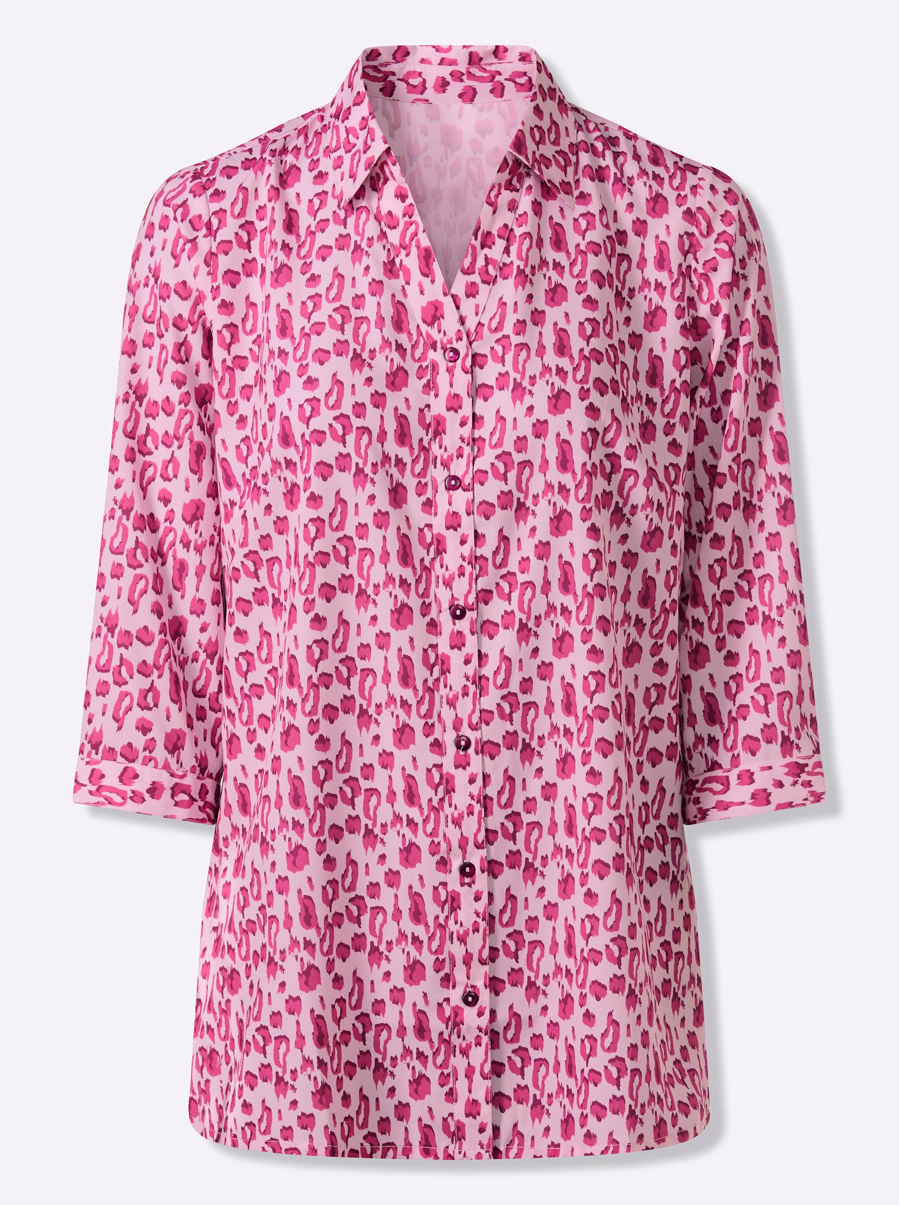 Sieh an! Klassische Bluse Longbluse 3/4-Arm
