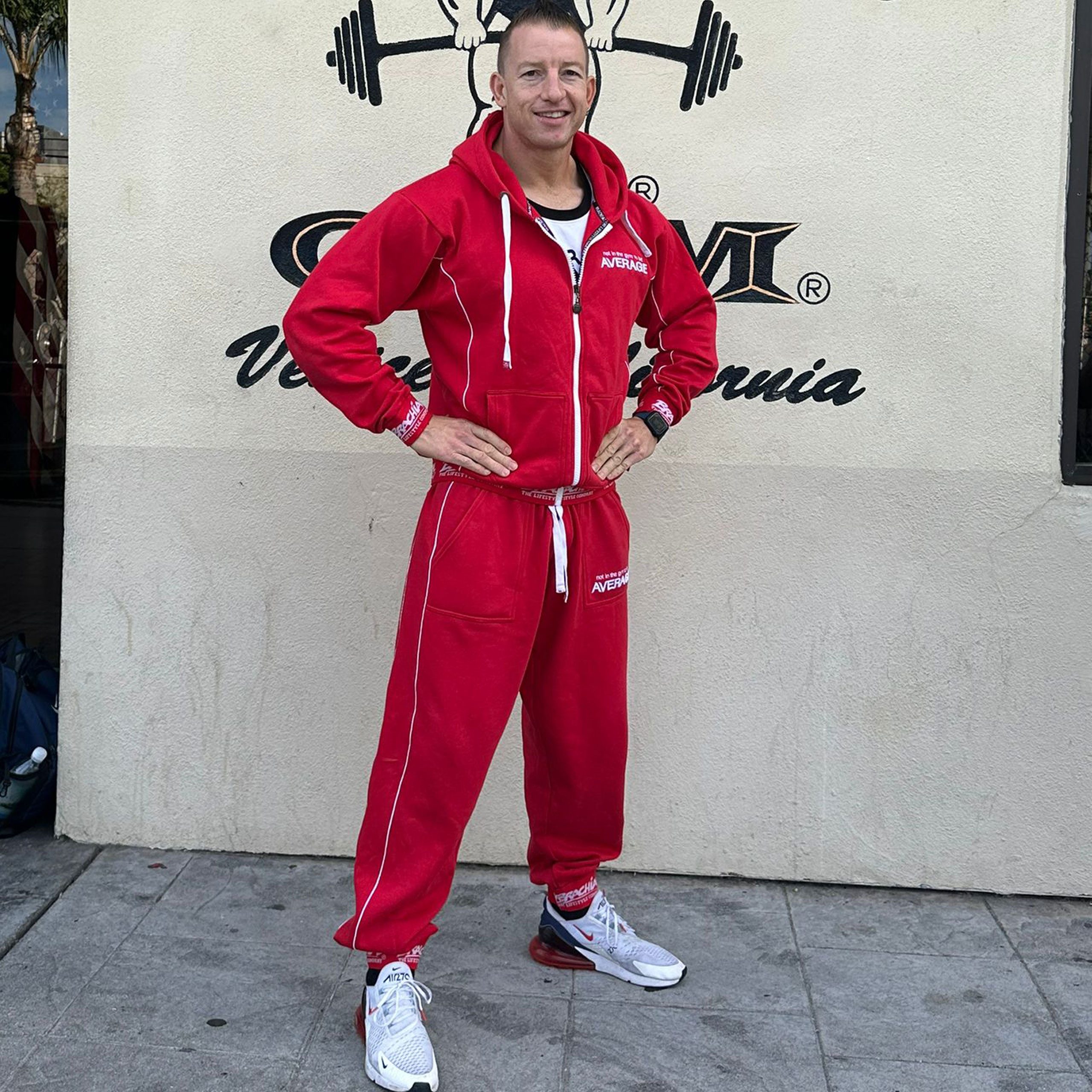 Kapuzensweatjacke Brachial Zip-Hoody "Spacy" rot/weiß