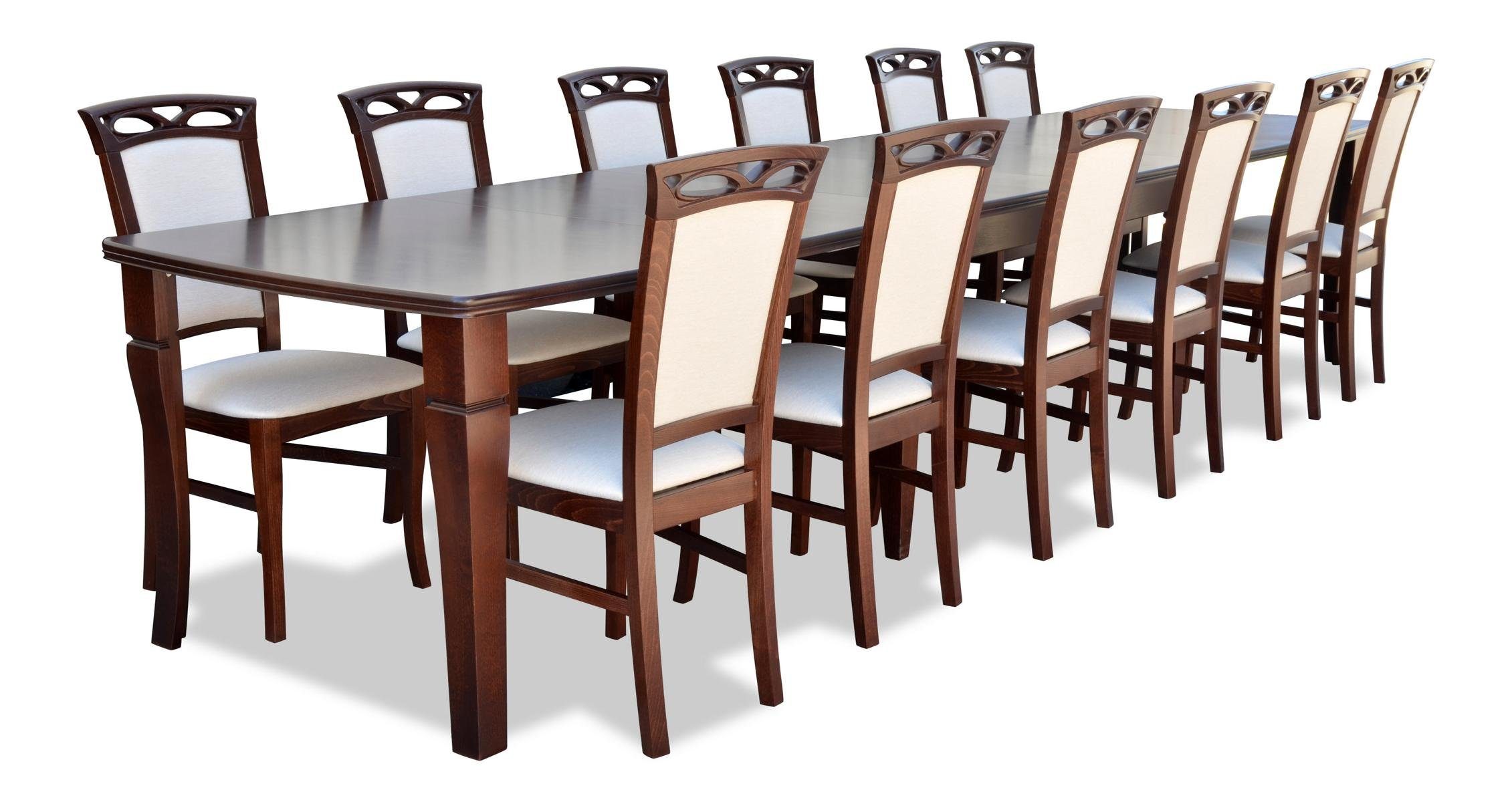 JVmoebel Essgruppe, Esstisch 12 x Stühle Esszimmer Set Essgruppe Moderne Stuhle Tisch Tische 13tlg.