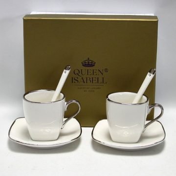 Queen Isabell Espressotasse W23SV06-06471, Espressotassen Porzellanset mit Teller