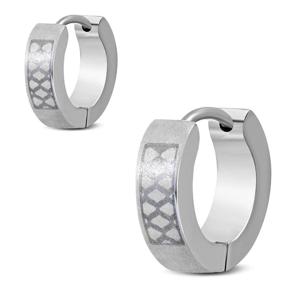 BUNGSA Creolen-Set Creolen Keltenknoten zweifarbig Silber aus Edelstahl Unisex (1 Paar (2 Stück), 2-tlg), Ohrschmuck Ohrringe