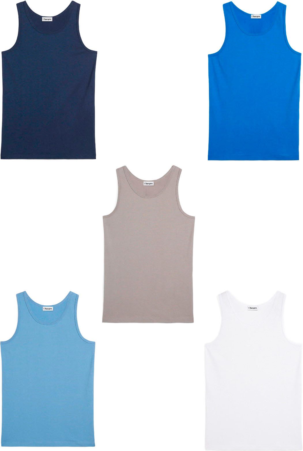 bonprix Unterhemd (Packung, 5-St) für den täglichen Gebrauch, aus Baumwolle mit Elasthan, im 5er Pack