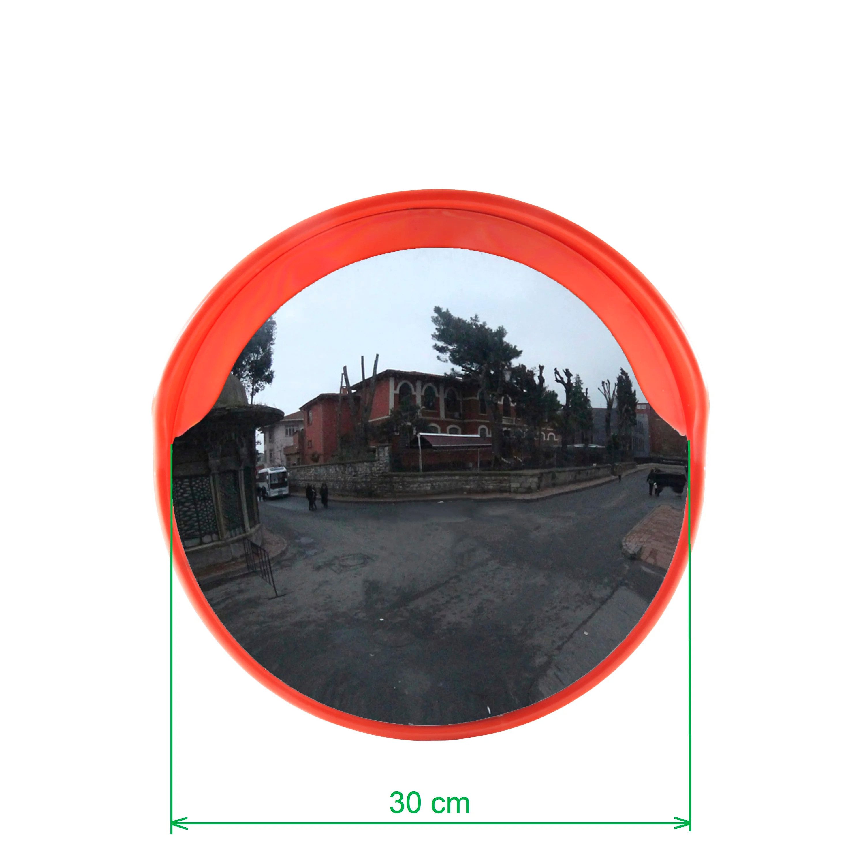 LABT Verkehrsschild Verkehrsspiegel rund orange 30 cm