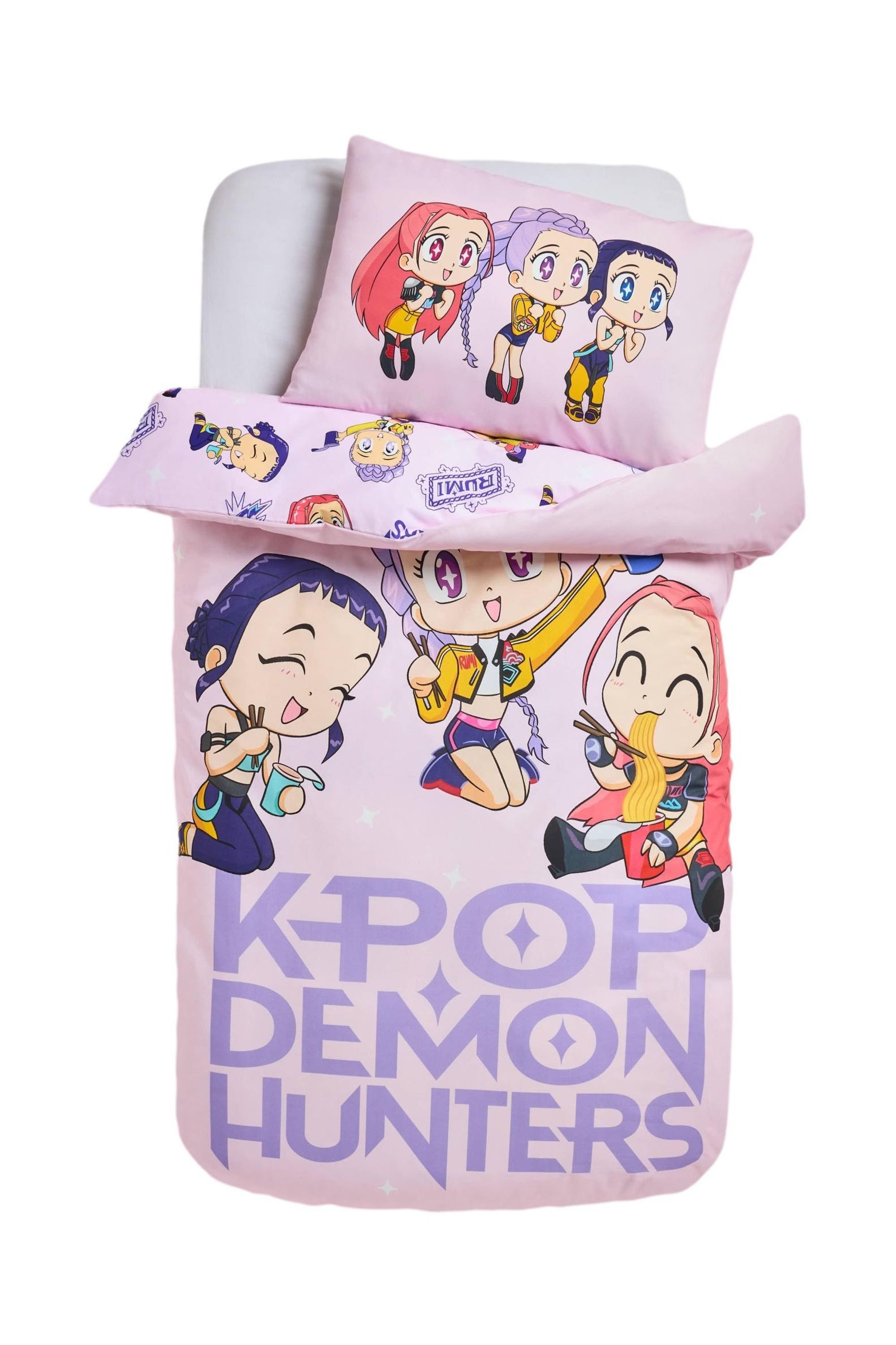 Next Bett-Set KPOP Demon Hunters Bettbezug und Kissenbezug, Bezug: Baumwolle