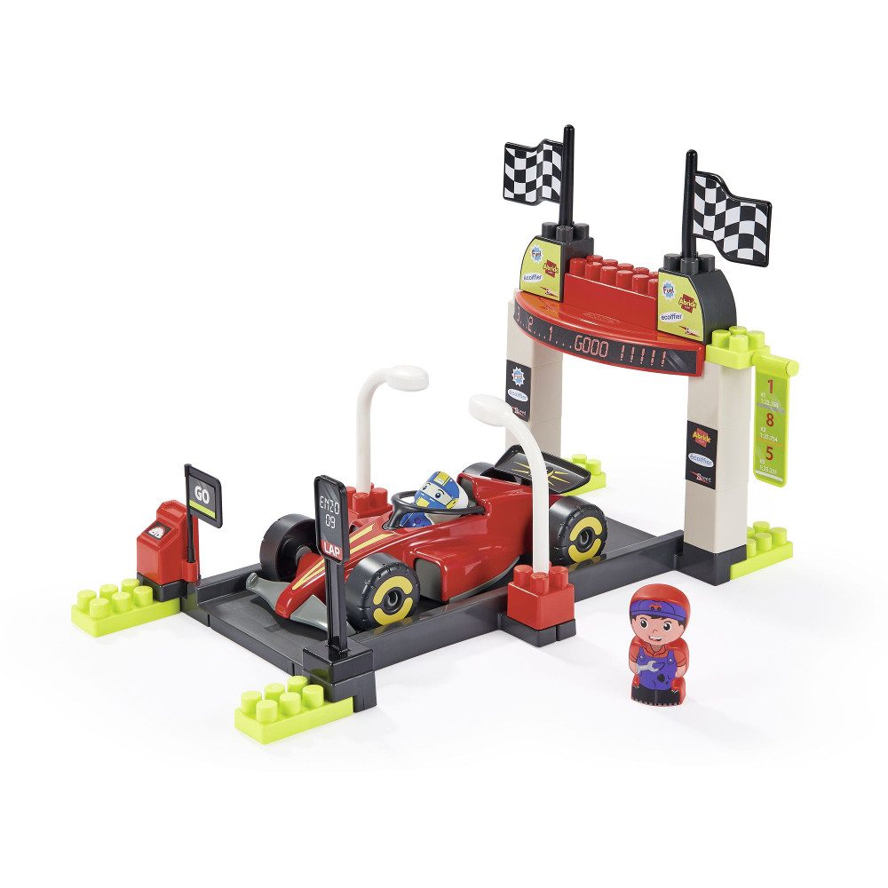 Ecoiffier Spielset - Abrick - Boxenstop Spielbausteine