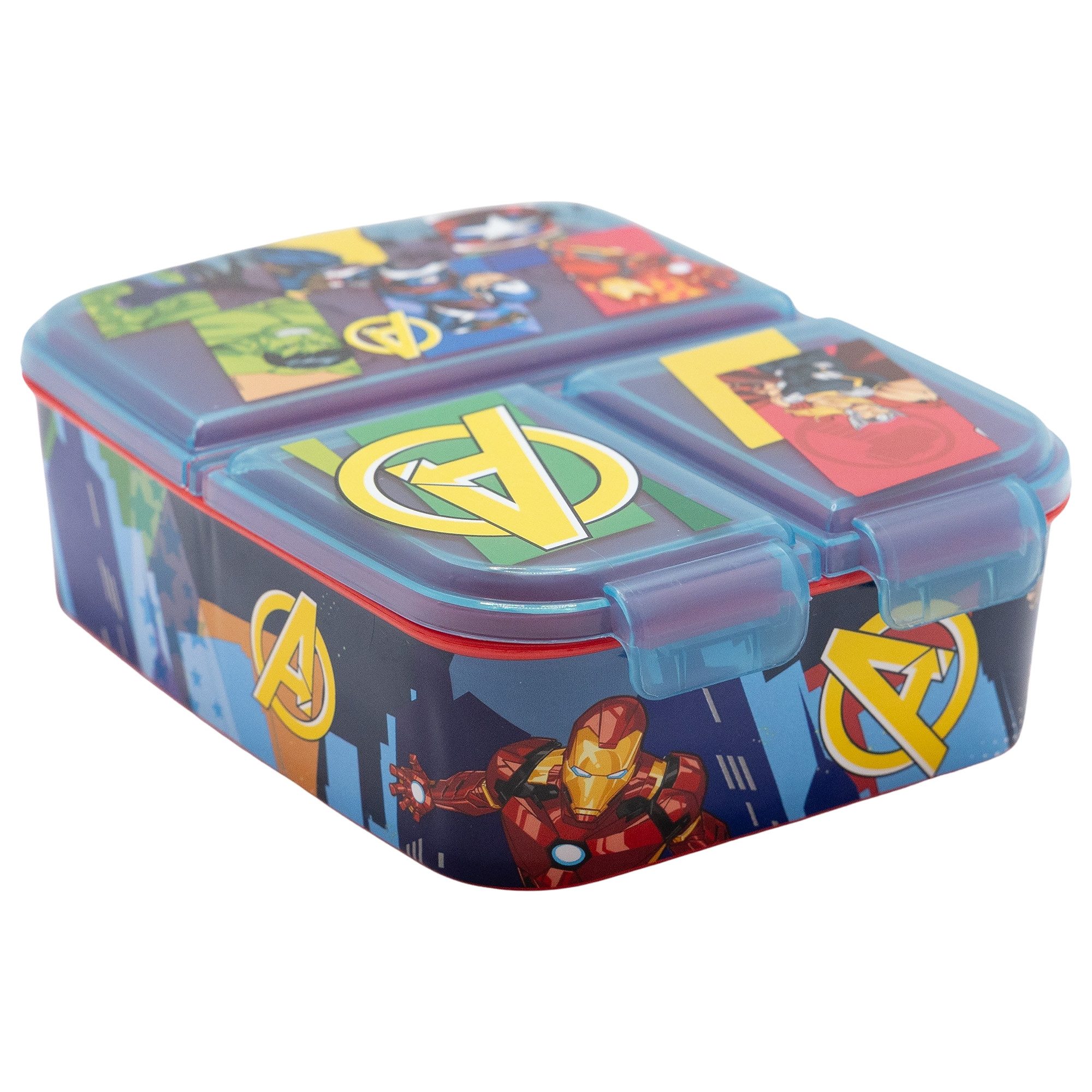 MARVEL Lunchbox Marvel Avengers Kinder Set 2 tlg 3 Kammern Brotdose Trinkflasche, (2-tlg., Spar-Set)