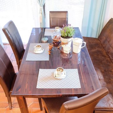 ANRO Tischdecke Tischschutzfolie Tischschutz PVC 2mm (1-tlg, 90G-Kante - GERADE), Transparent Glatt Breite 60-80cm für Beistelltisch Couchtisch Esstisch
