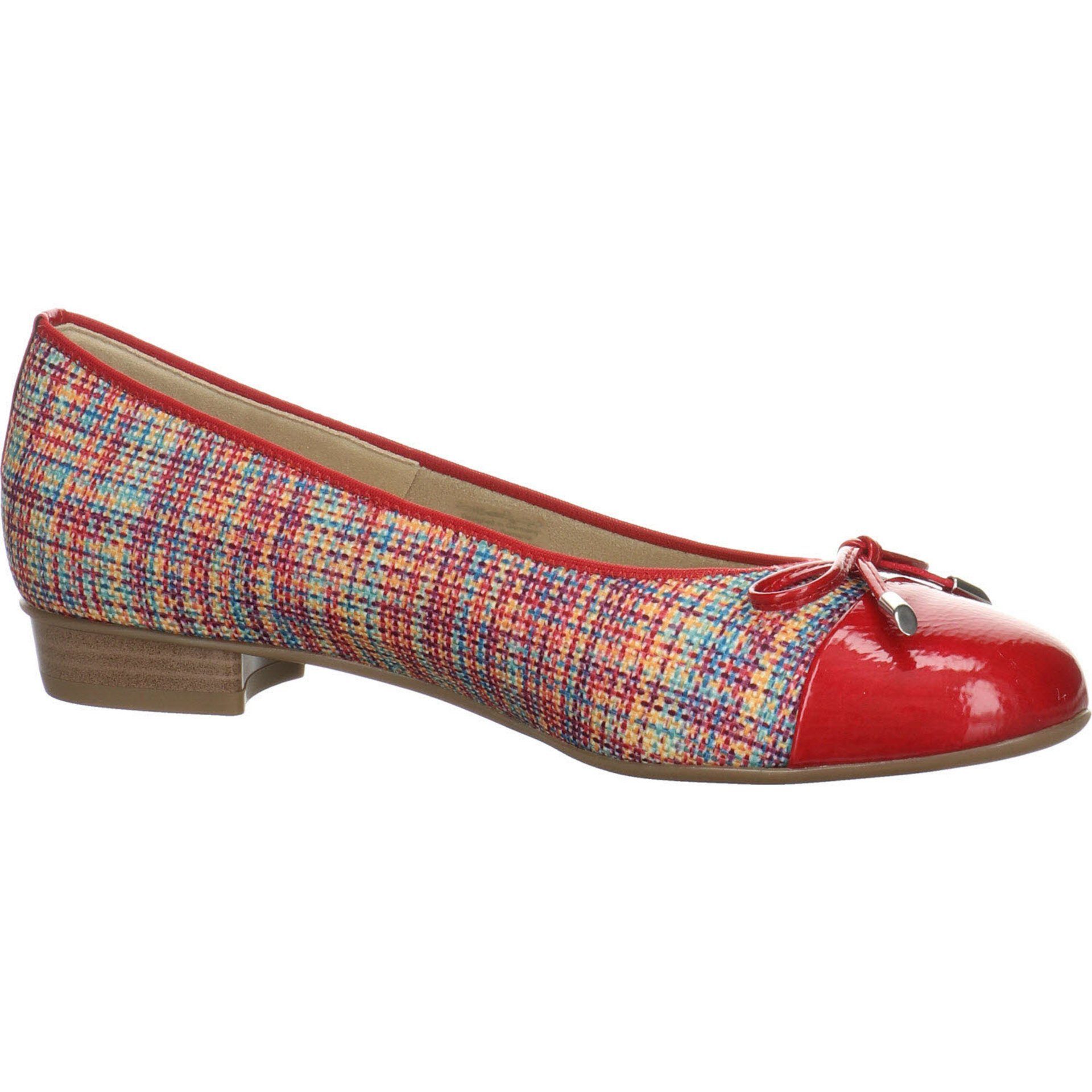 Ara Ballerinas Schuhe Bari-HS Ballerina Flats kombi Ballerina Lederkombination rot Bequem