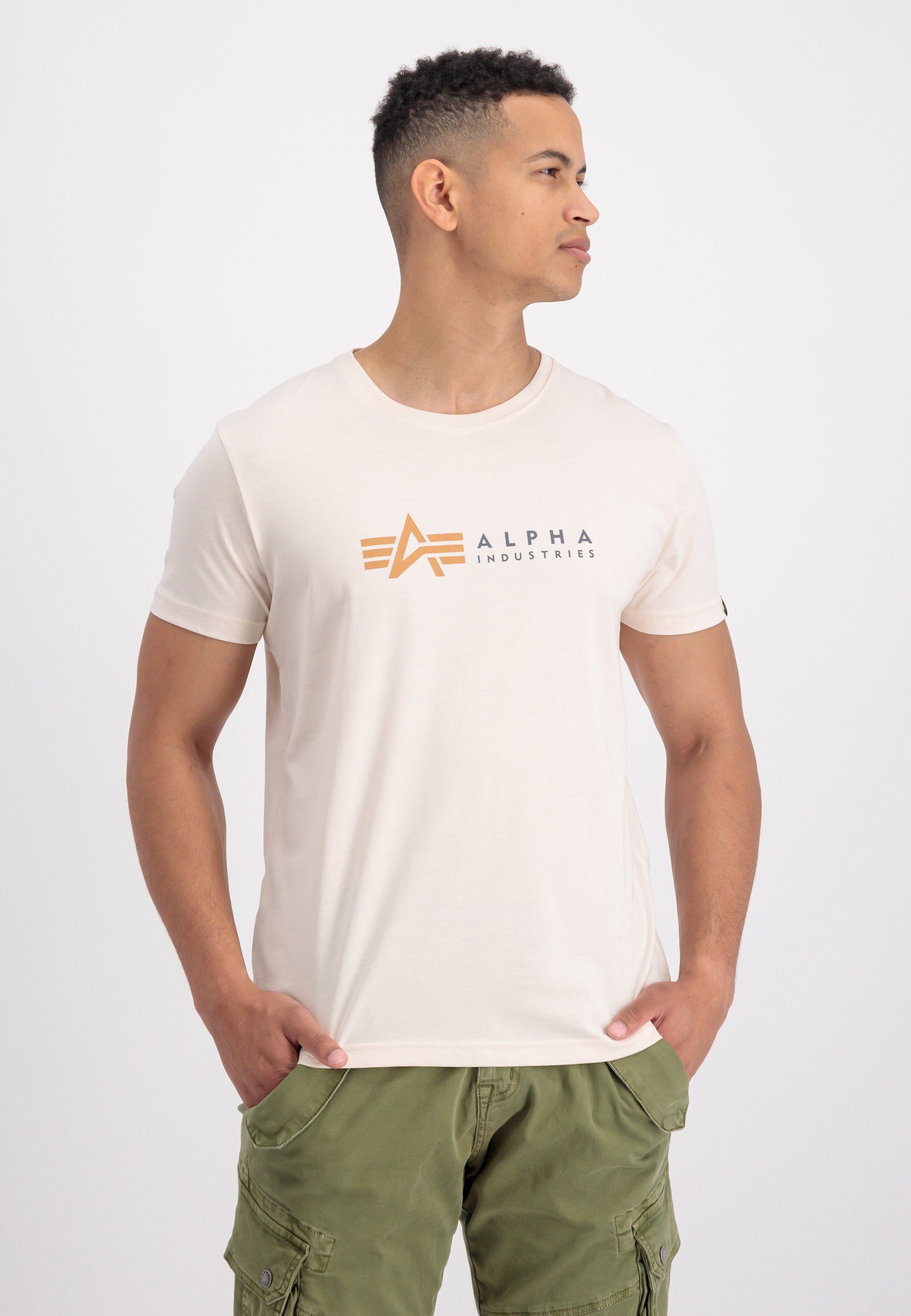 T Alpha Alpha Industries Men stream T-Shirt T-Shirts Label white - jet Alpha Industries