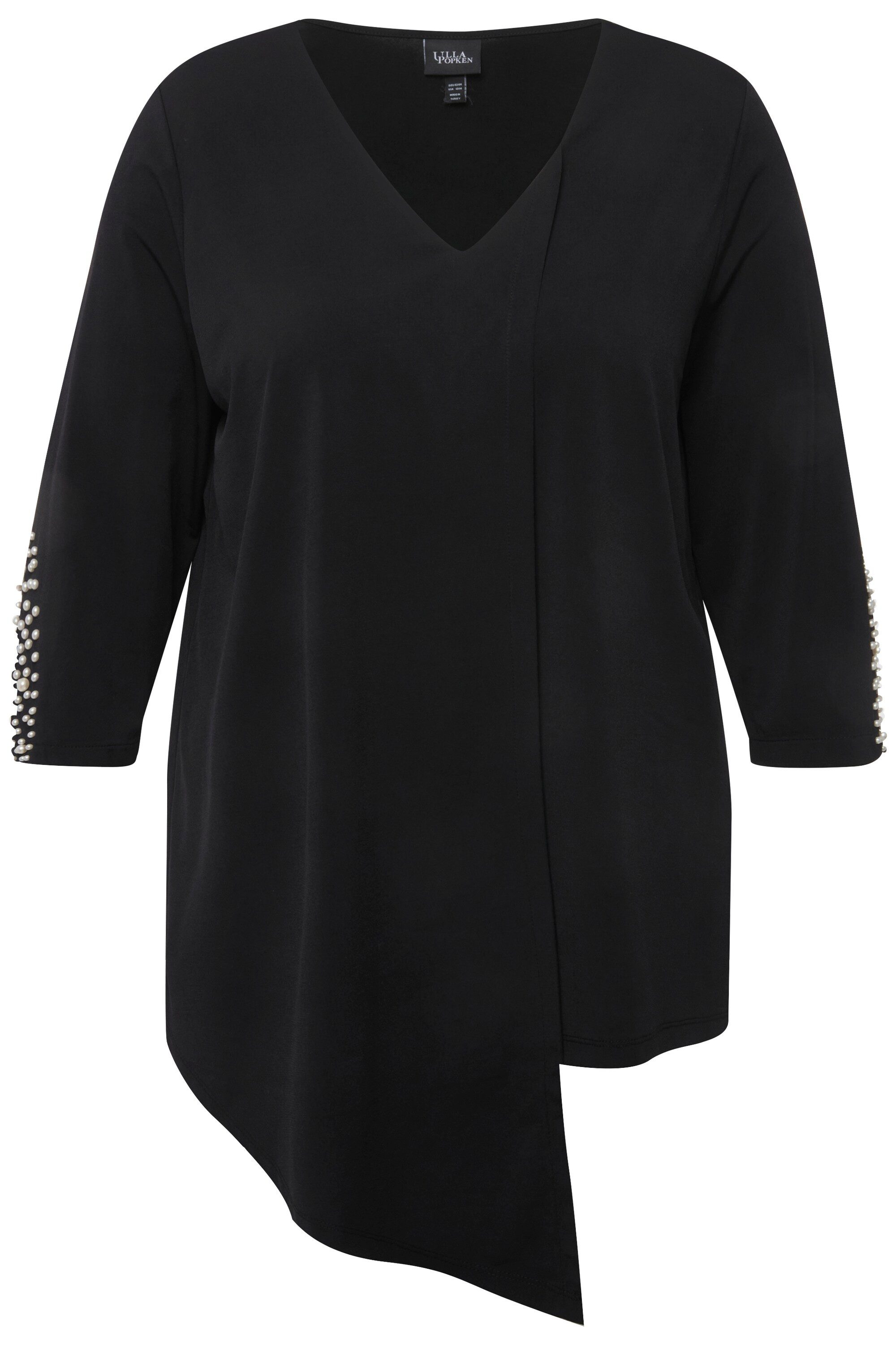 Ulla Popken Tunika Bluse Zierfalte Perlen günstig online kaufen