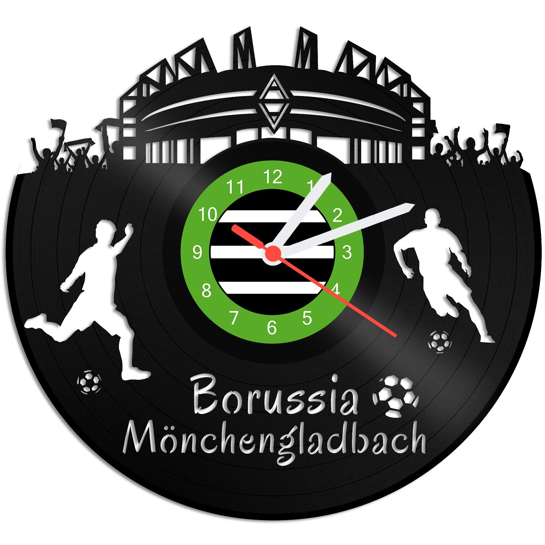 GRAVURZEILE Wanduhr Schallplattenuhr Borussia Mönchengladbach - 100% Verein günstig online kaufen
