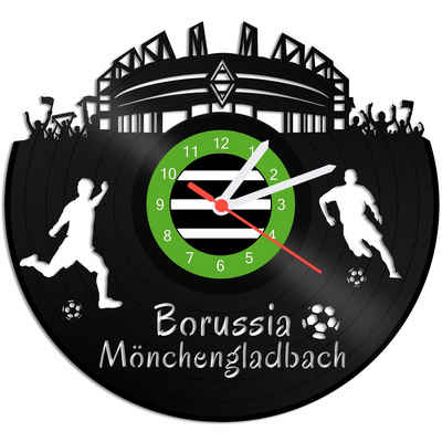 GRAVURZEILE Wanduhr Schallplattenuhr Borussia Mönchengladbach - 100% Vereinsliebe -
