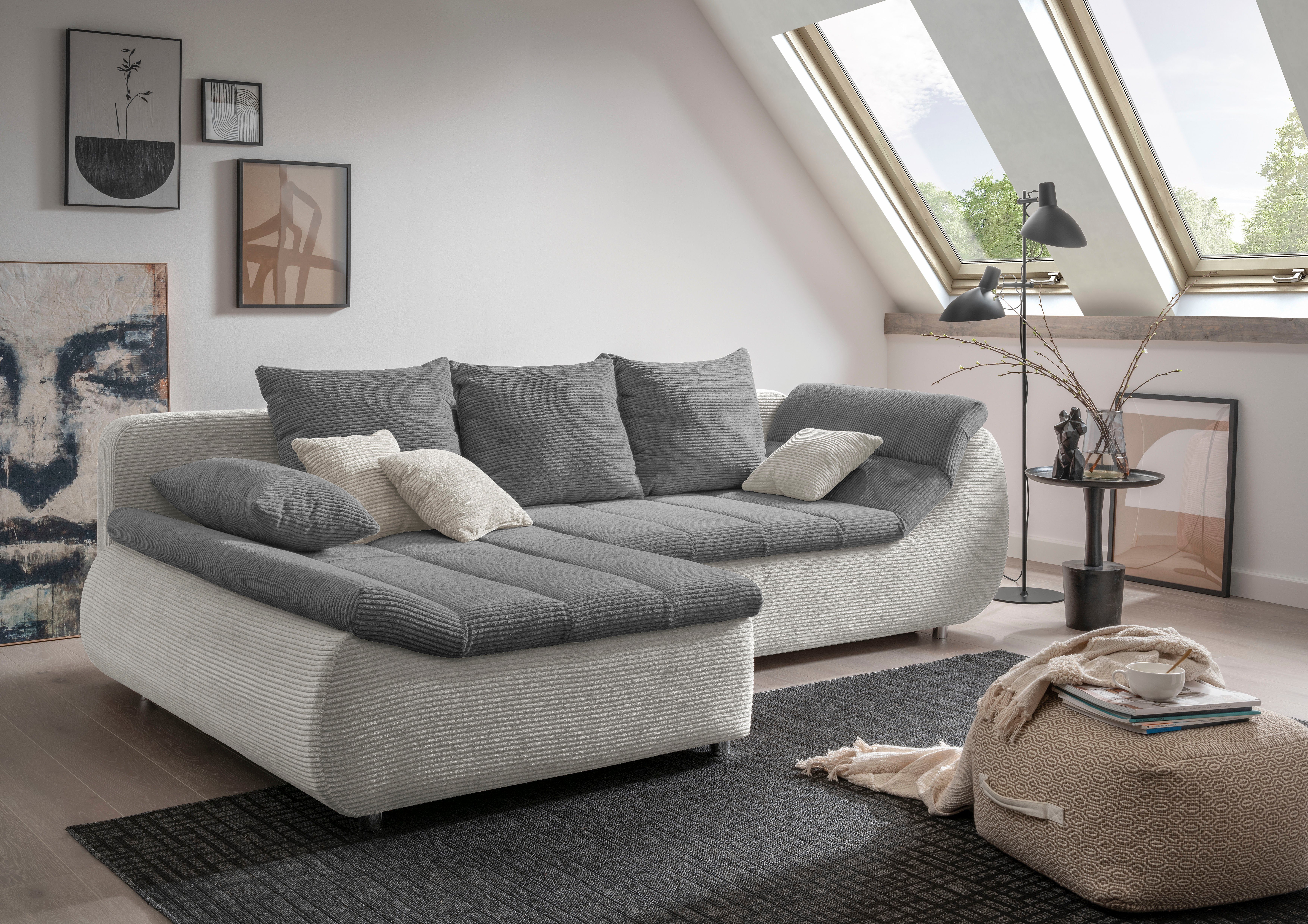 INOSIGN Ecksofa "Imola elegant und bequem, aktuelle Steppung im Sitz, L-For günstig online kaufen