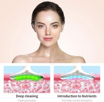 Welikera Nacken-Massagegerät Gesichtsmassagegerät Gegen Falten,Gesicht Schönheit Gerät mit 3 Modi