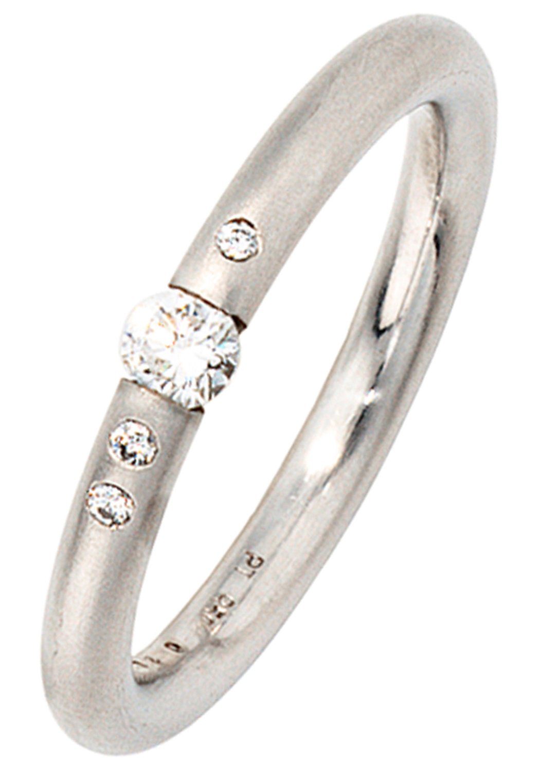 JOBO Diamantring Platinring, 950 Platin mit 4 Diamanten
