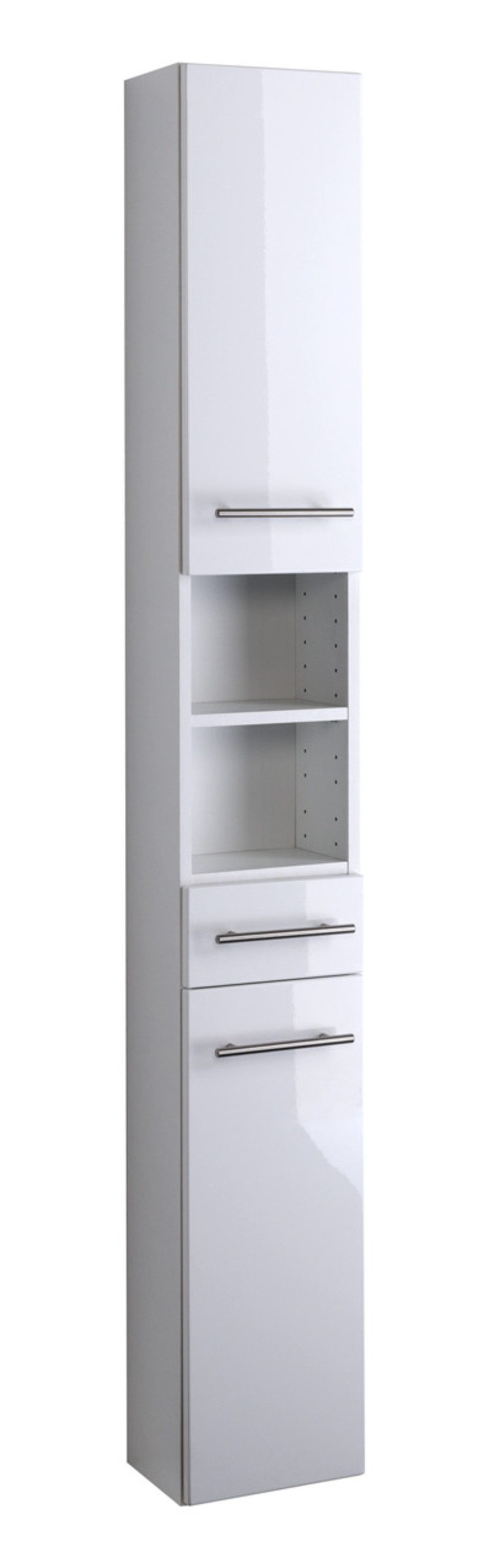 Basera® Hochschrank Ricarda 25 cm breit weiß, Badezimmermöbel