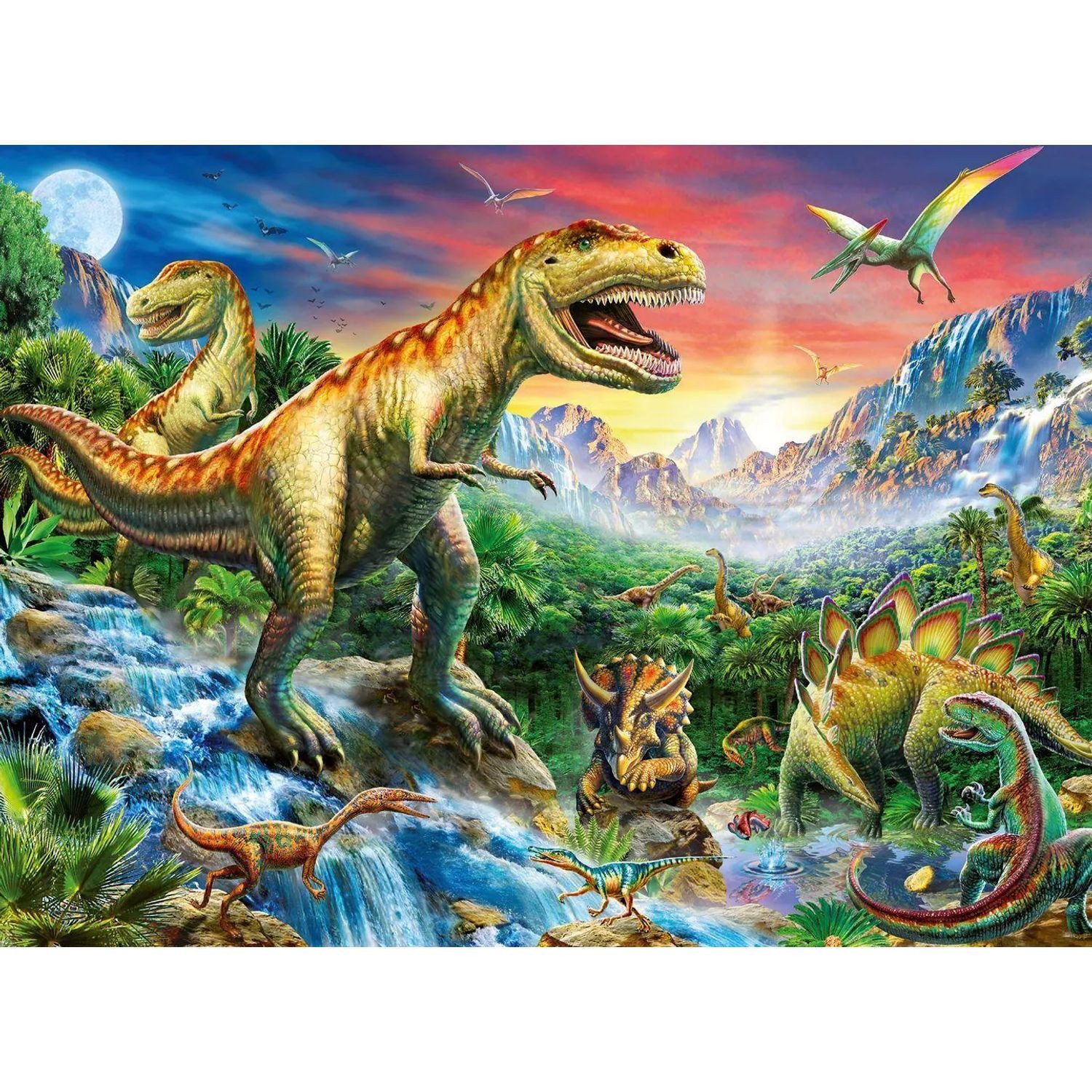 Ravensburger Puzzle Bei den Dinosauriern. Puzzle 100 Teile XXL, 100 Puzzleteile