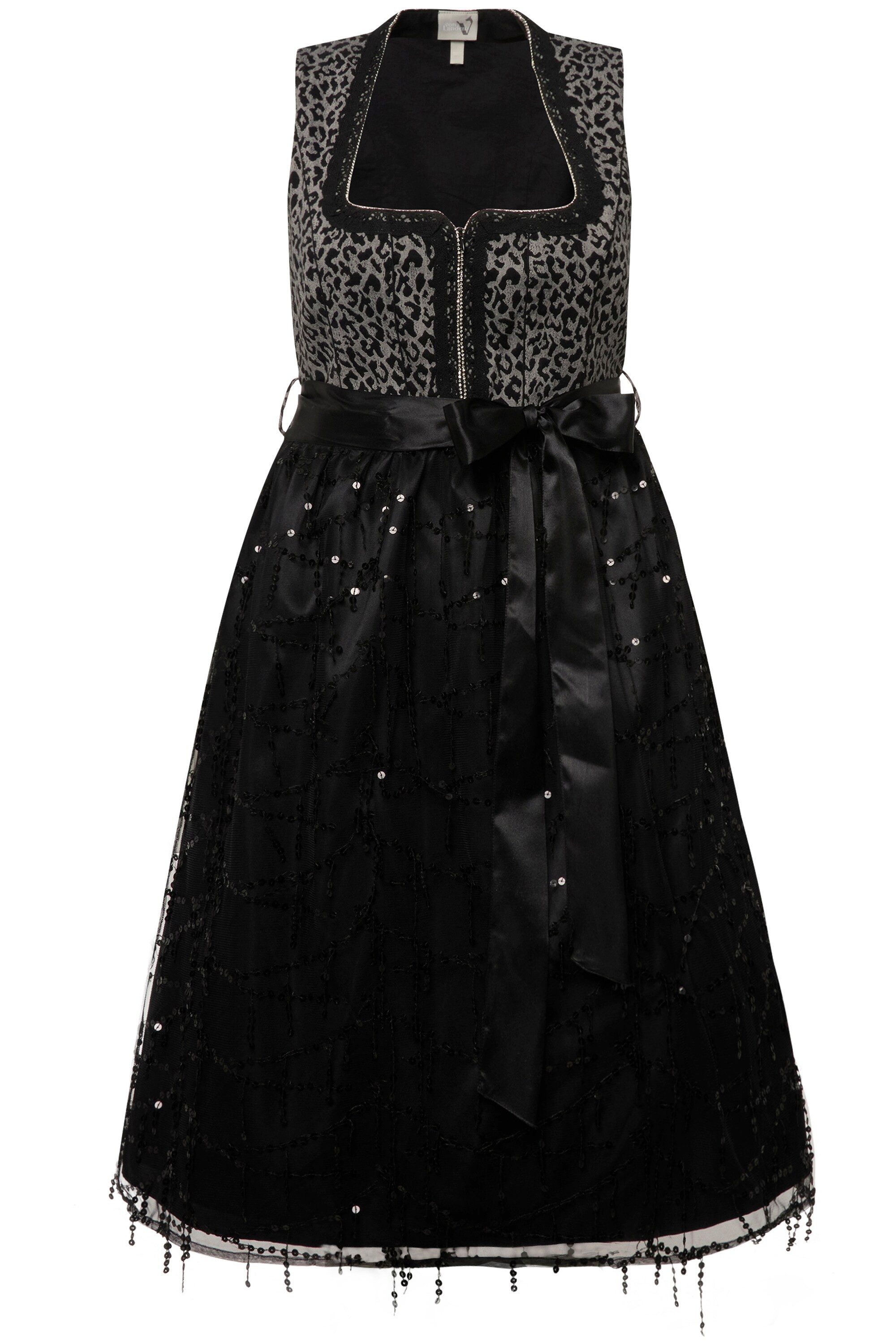 Ulla Popken Dirndl Dirndl Leo-Top Carree-Ausschnitt ärmellos günstig online kaufen