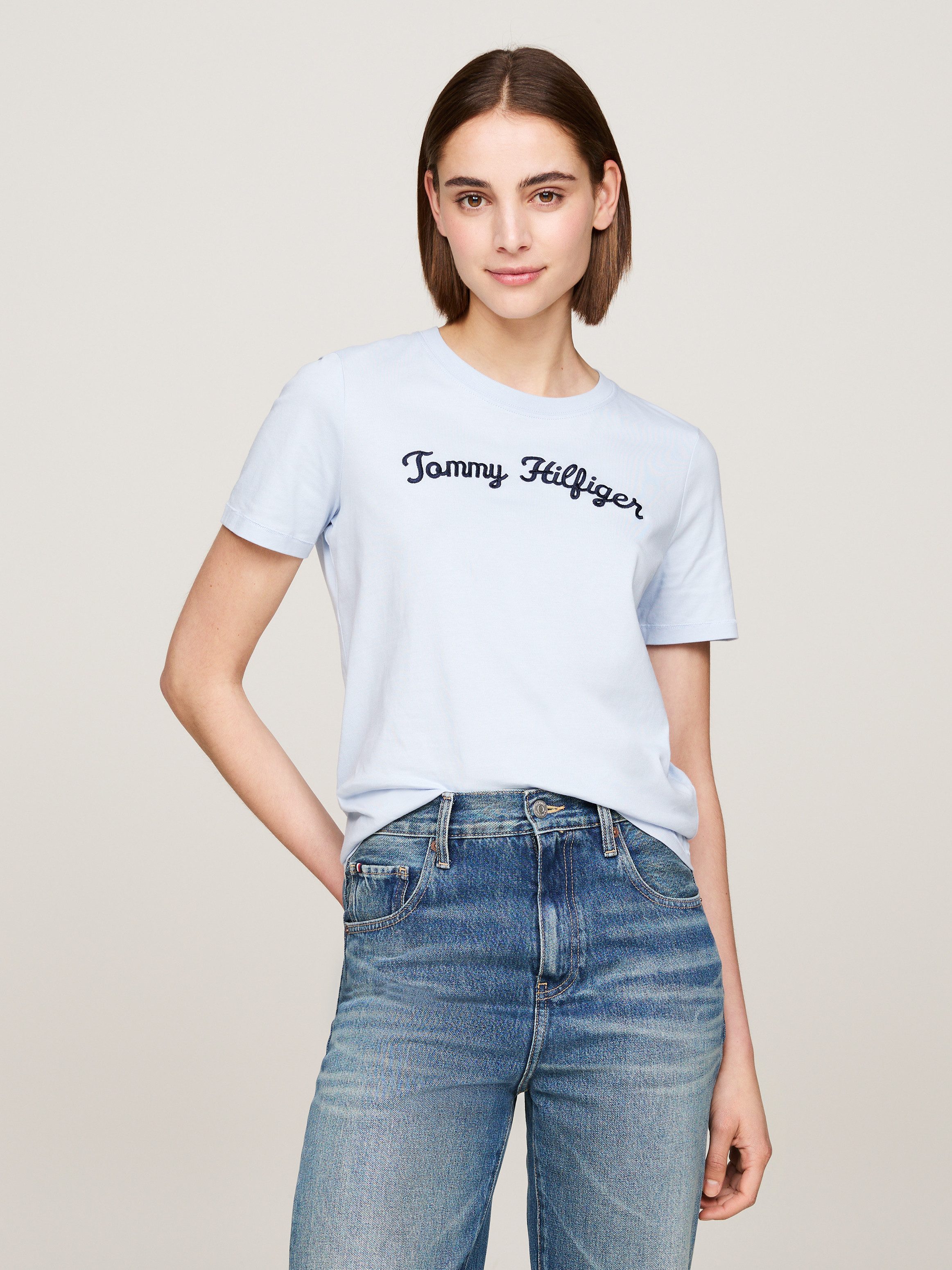 Tommy Hilfiger Kurzarmshirt REG SCRIPT C-NK günstig online kaufen