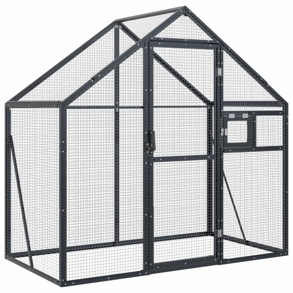 vidaXL Voliere 179 x 1 x 185 m Voliere Anthrazit 179x100x185 cm Aluminium
