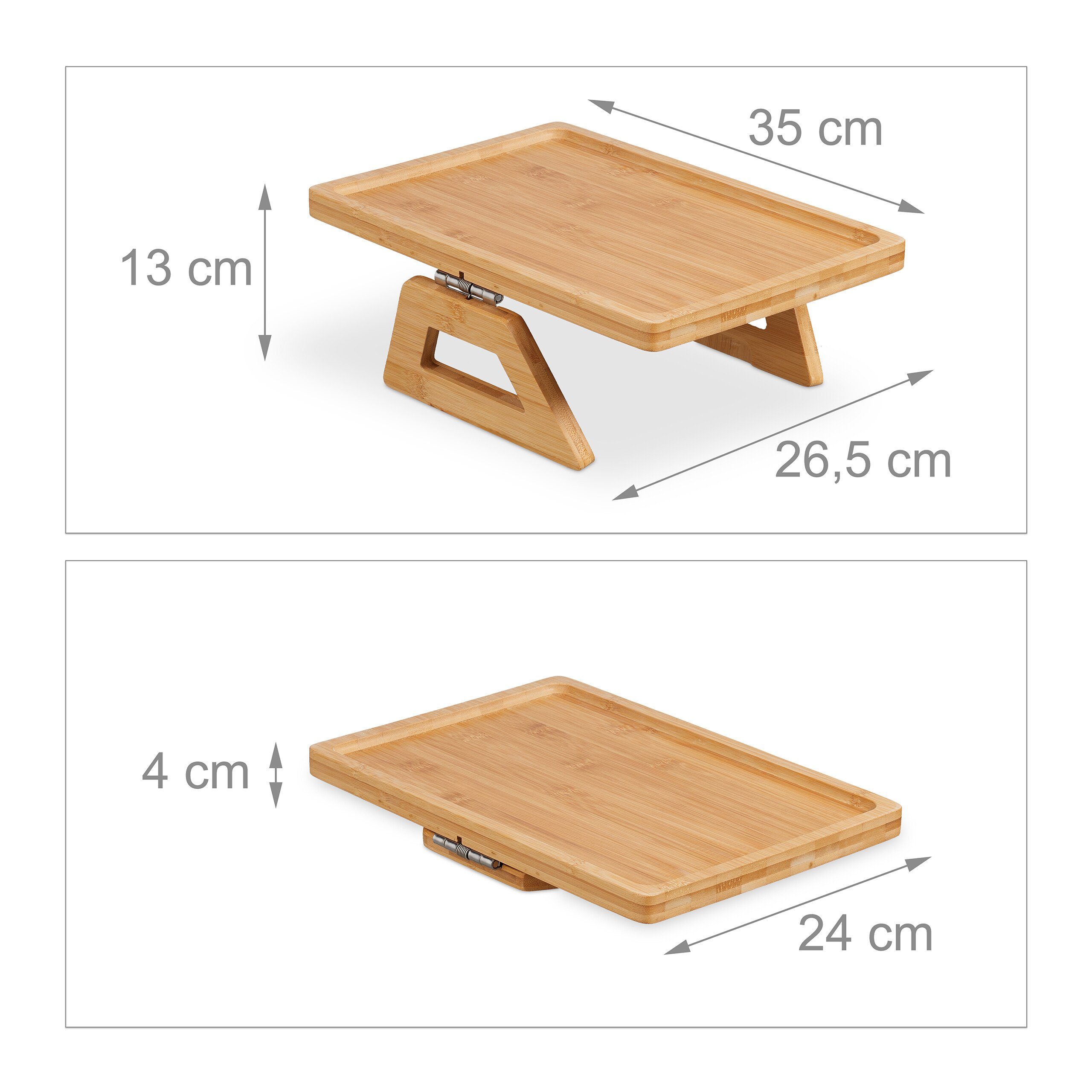 relaxdays Tablett Sofatablett für Armlehne, Bambus, (1-tlg) – Bild 4 von 5