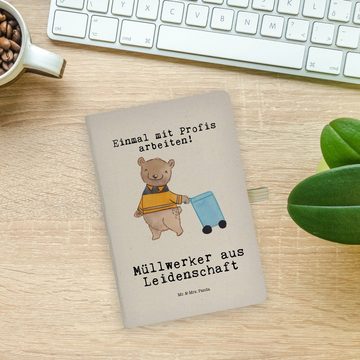 Mr. & Mrs. Panda Notizbuch Müllwerker Leidenschaft - Transparent - Geschenk, Notizen, Schreibbuc Mr. & Mrs. Panda, Personalisierbar