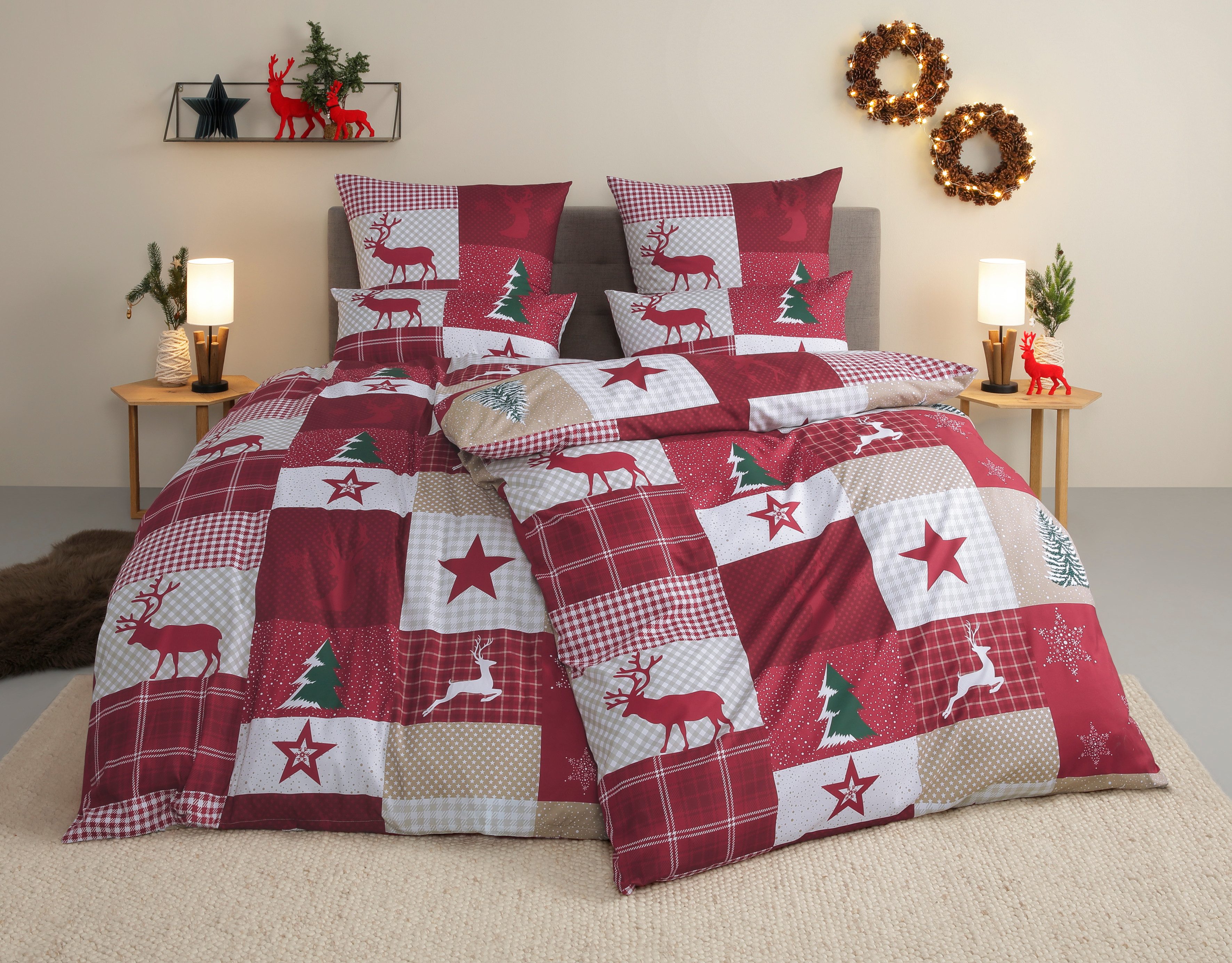 OTTO home Bettwäsche Nicholas, Microfaser, 2 teilig, Weihnachtsbettwäsche, günstig online kaufen