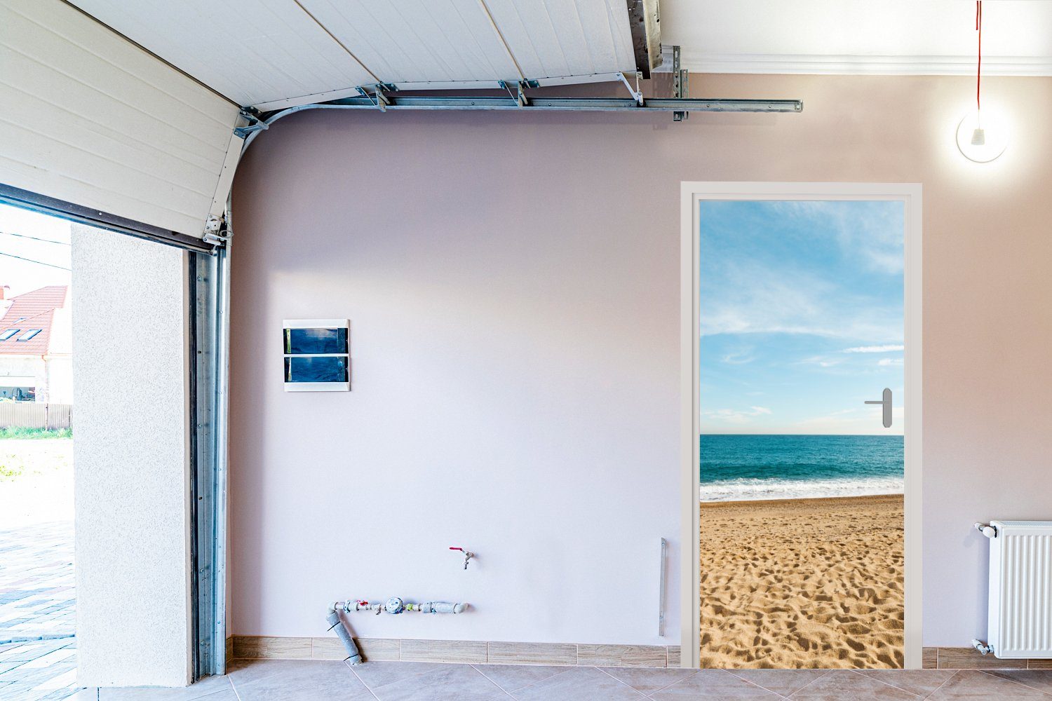 Sand MuchoWow Türtapete Tür, bedruckt, - Meer, - für Matt, Strand 75x205 (1 Türaufkleber, St), Fototapete cm